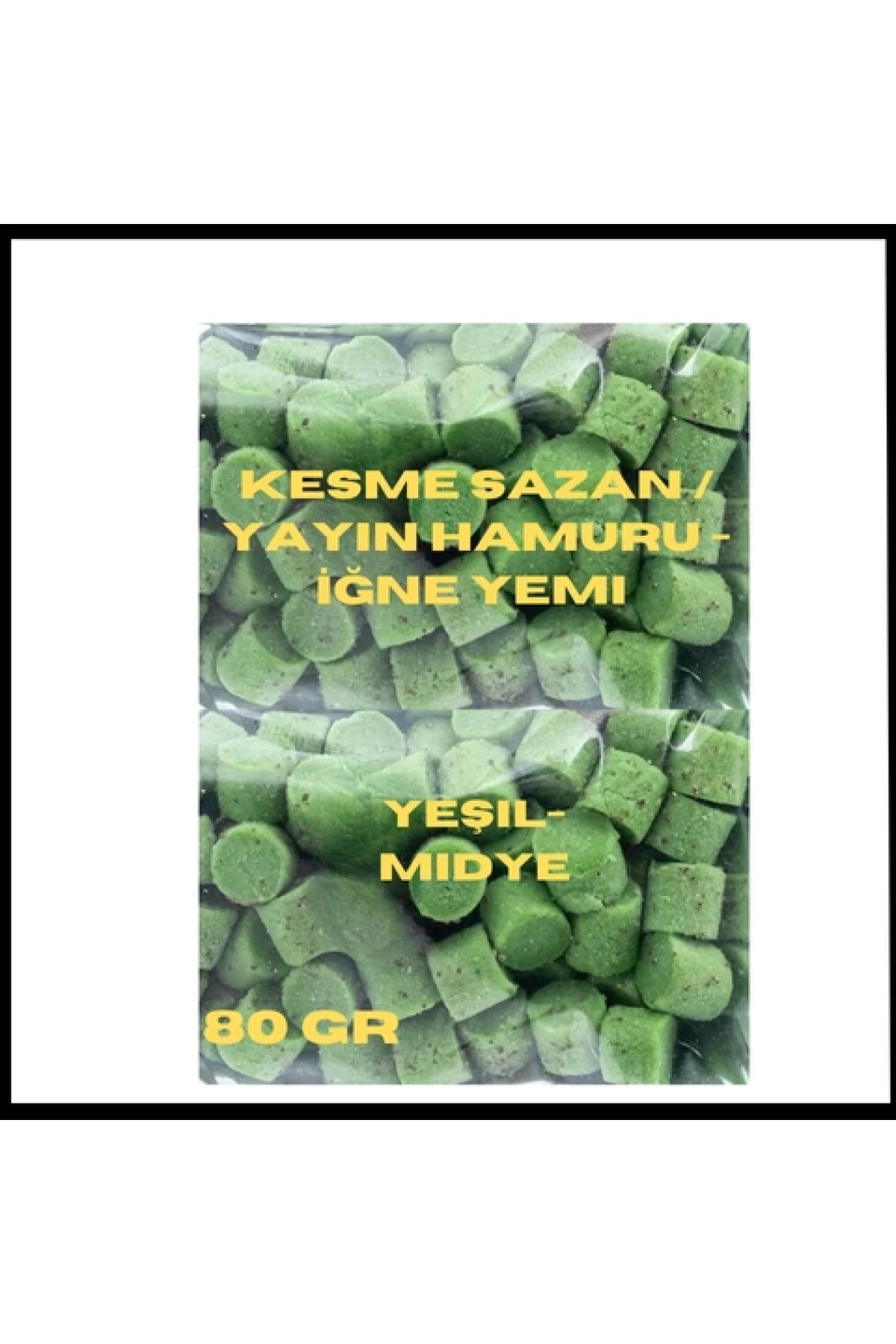 Uygunayakala Uyguna-Yakala Yeşil-Midye 80 Gr Kesme Sazan / Yayın Hamuru - İğne Yemi - SPE.130