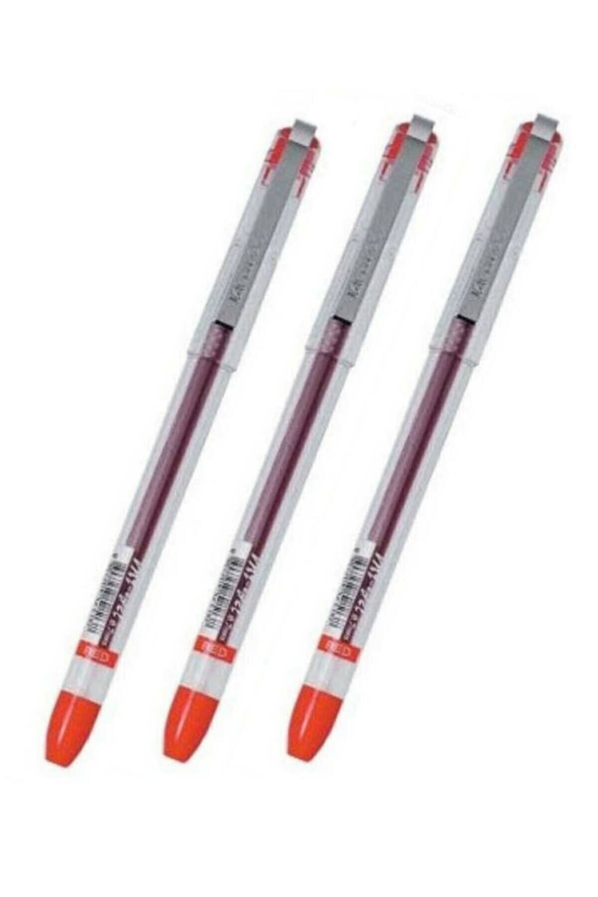 Dong-A My Gel 0.5mm Kırmızı Ince Iğne Uçlu Jel Kalem 3 Adet Kırmızı