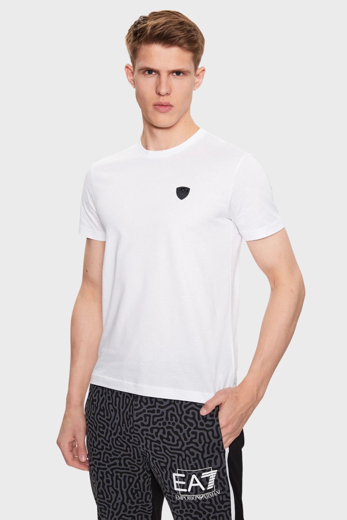 Emporio Armani Erkek Logolu Bisiklet Yaka T-Shirt