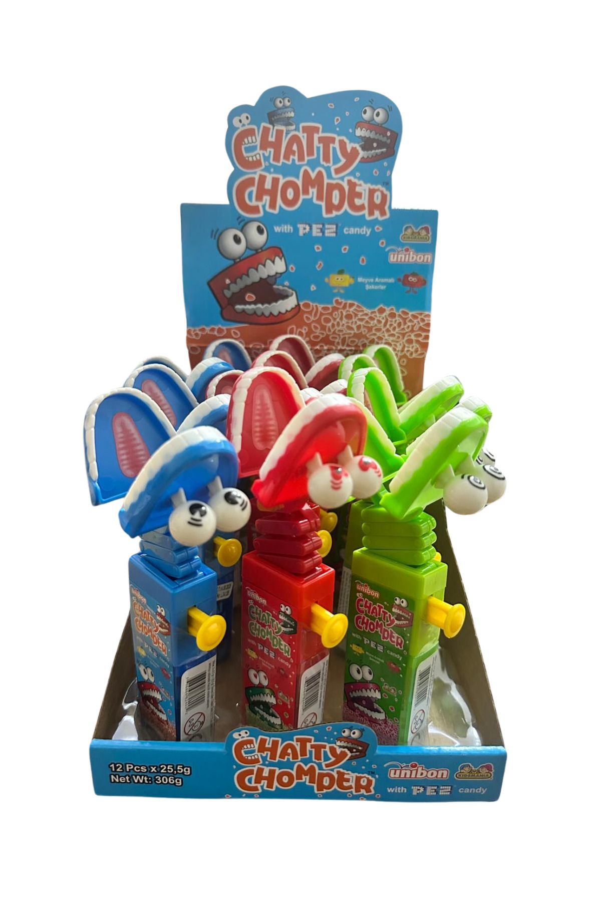 Unibon Chatty Chomper Pez Şekerli Oyuncak (12 Adet)