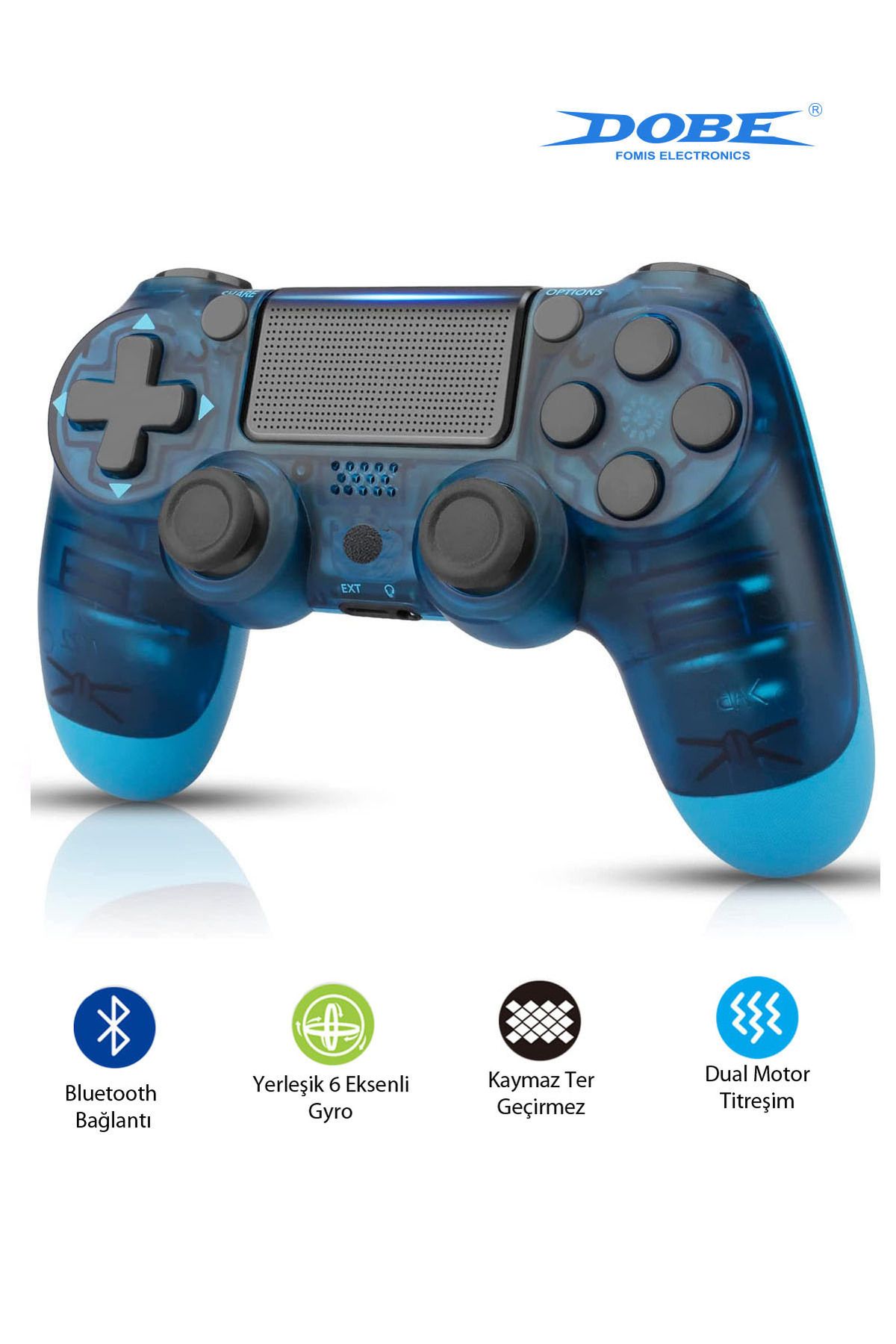 Dobe PS4-PC-Android BOX-Android-IOS Telefon Tablet Uyumlu Titreşimli Bluetooth Oyun Kolu