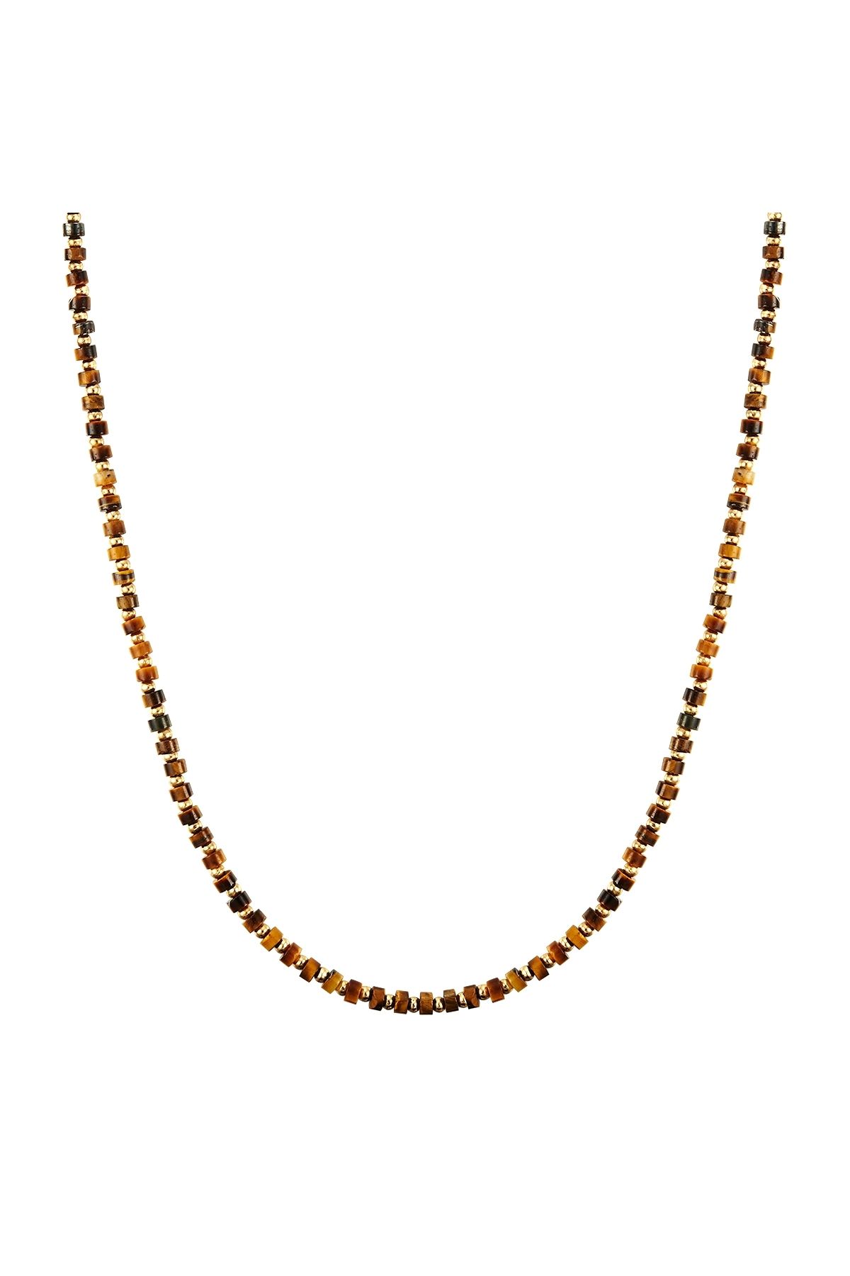YOKOAMİİ-Modeschmuckhalskette Kette gelbgold braun 1