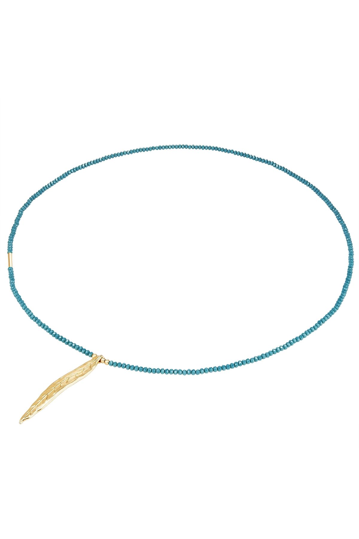 Lulu & Jane-Modeschmuckhalskette Kette Mit Anhänger Gelbgold Kristall Türkis 3