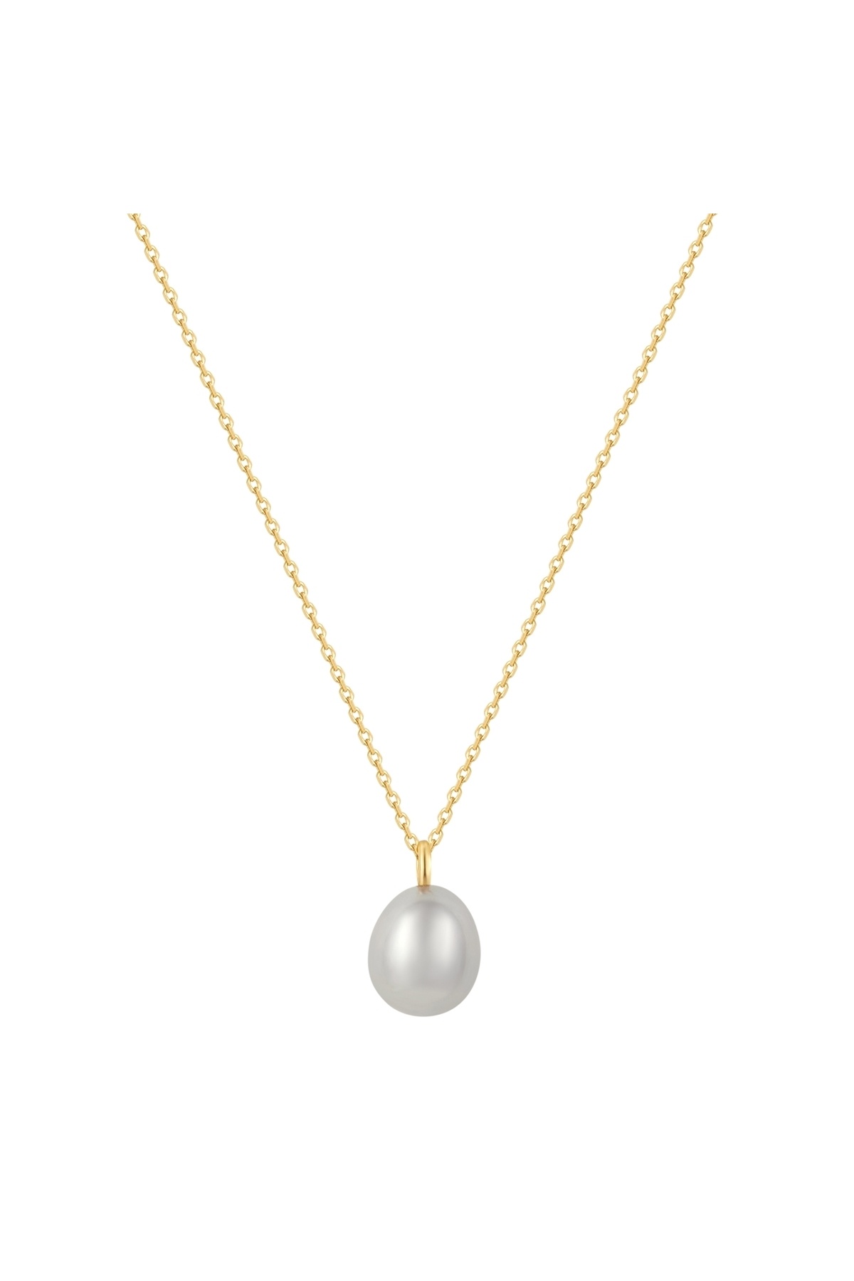 Glanzstücke München-Silberhalskette Kette mit Anhänger Sterling Silber gelbgold Süßwasser-Zuchtperle grau 1