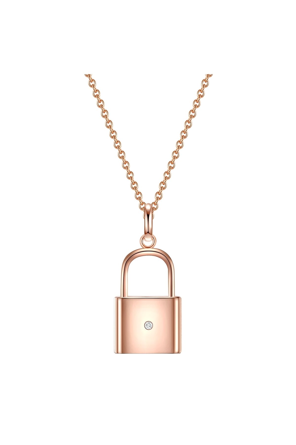 Lulu & Jane-Diamanthalskette Kette mit Anhänger Sterling Silber roségold Diamant weiß 1