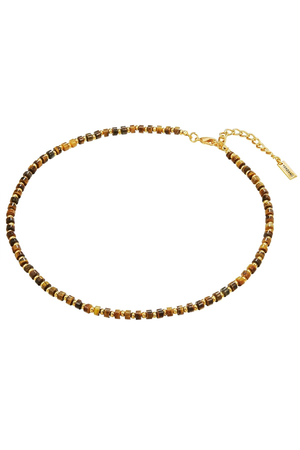 YOKOAMİİ-Modeschmuckhalskette Kette gelbgold braun 3