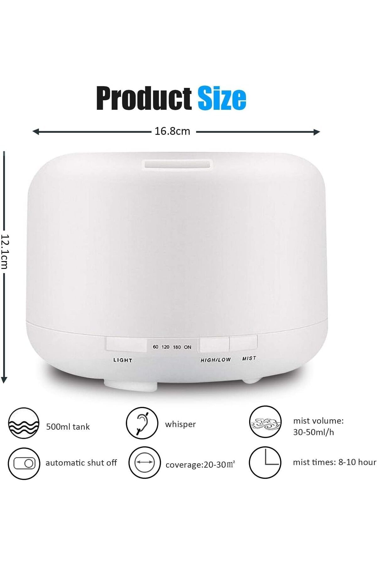 fulina-500ml large capacity air humidifier,two atomization modes,7-color light,with remote control,green 5