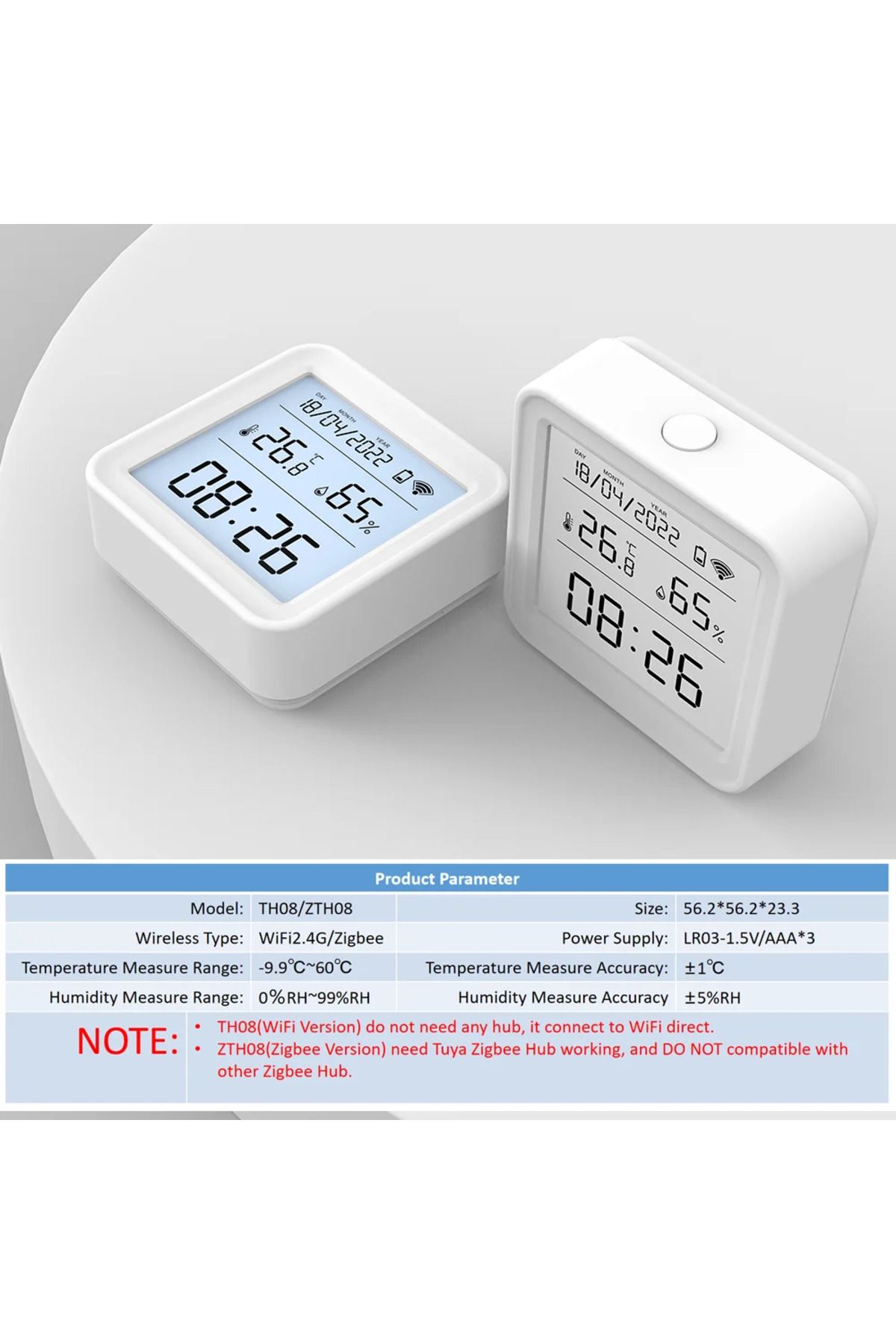 Choice-Wifi Version Tuya Zigbee Wifi Temperature Humidity Sensor Hygrometer Thermometer Detector Smart Life 6