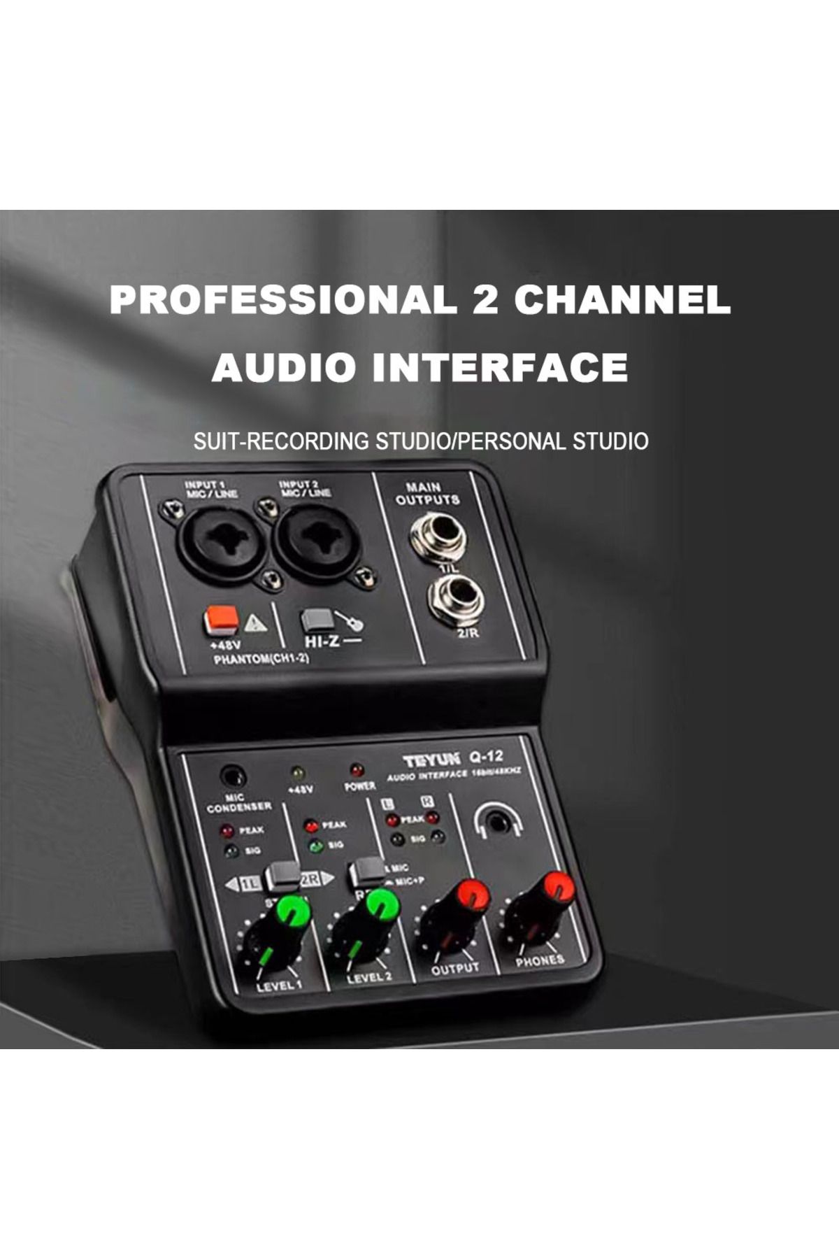 Choice-Q12 Teyun Q12 2 Channels Professional Portable Audio Interface Sound Card Console Mini Usb Mixer For 2