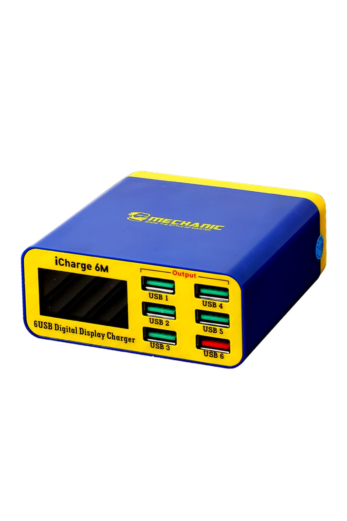MECHANIC-US PLUG iCharge 6M USB 6-port charger fast charge smart digital display multi-port porous f 5