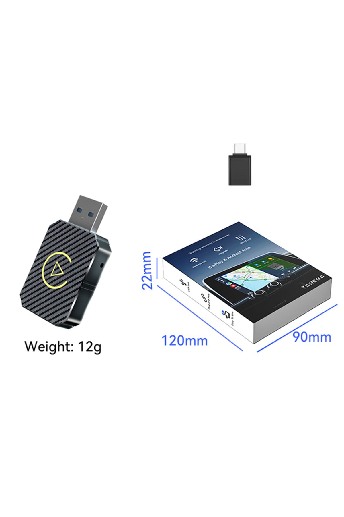 Choice-black 2 In 1 CarPlay Android Auto Wireless Adapter Smart Mini Box Plug And Play WiFi Fast Connect Bl 1