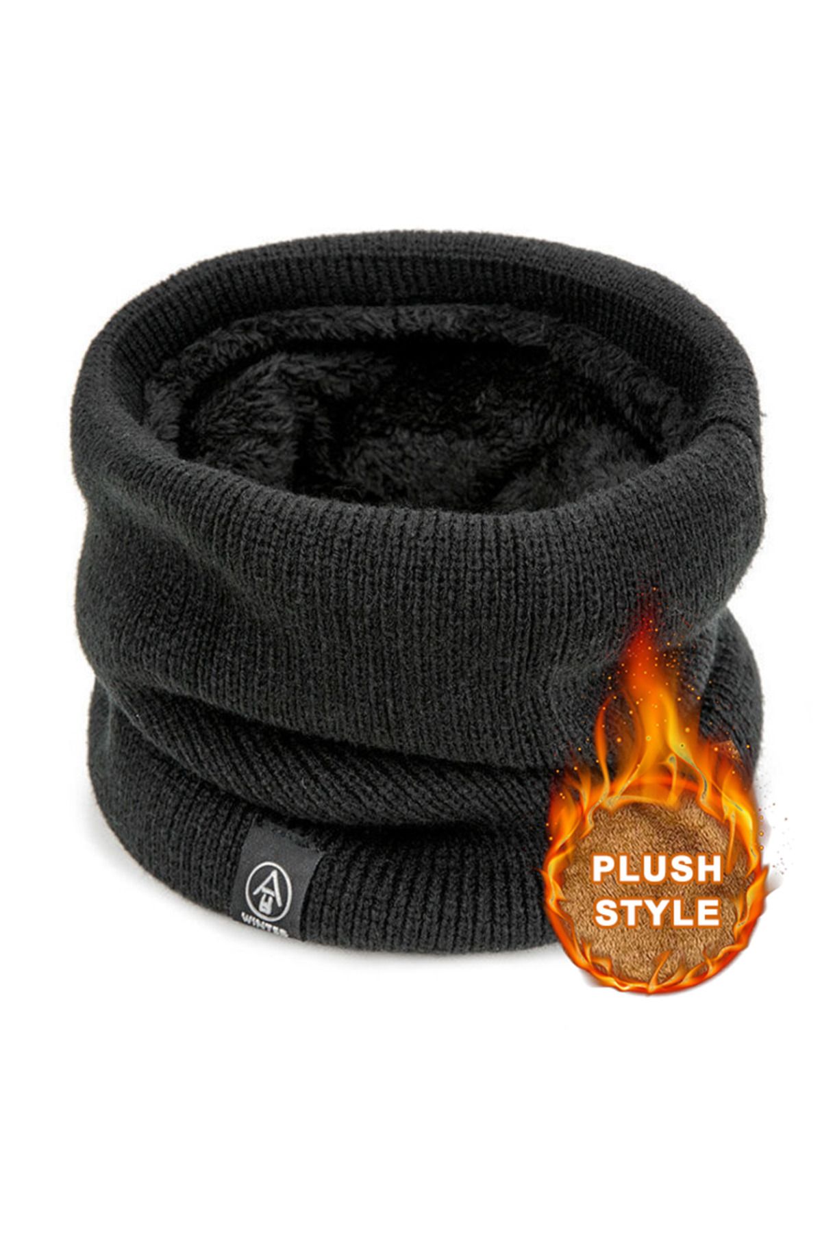 Choice-6PCS Black Fashion Soft Knitted Neck Warmer Sport Scarf Women Men Face Cover Winter Skating Running 1