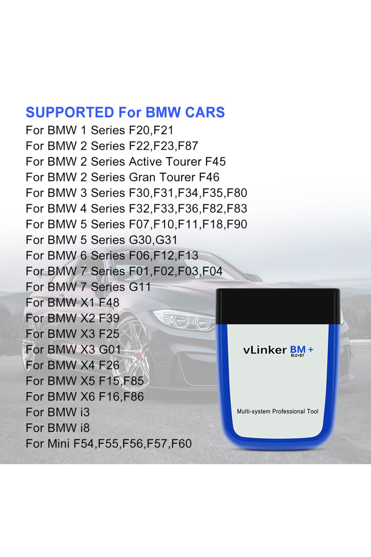 Vgate-vLinker BM ELM327 For BMW Scanner wifi Bluetooth 4.0 OBD2 OBD 2 Car Diagnostic Auto Scan To... 6