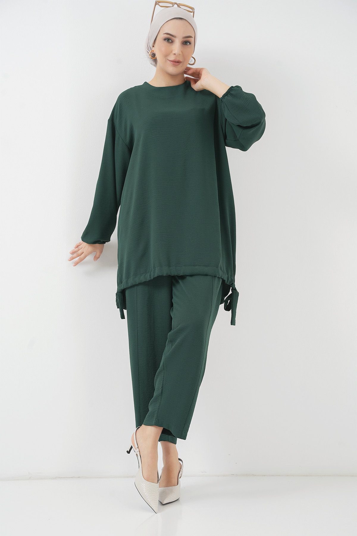Bigdart-6682 Model Emerald Green Tunic and Pants Set 3