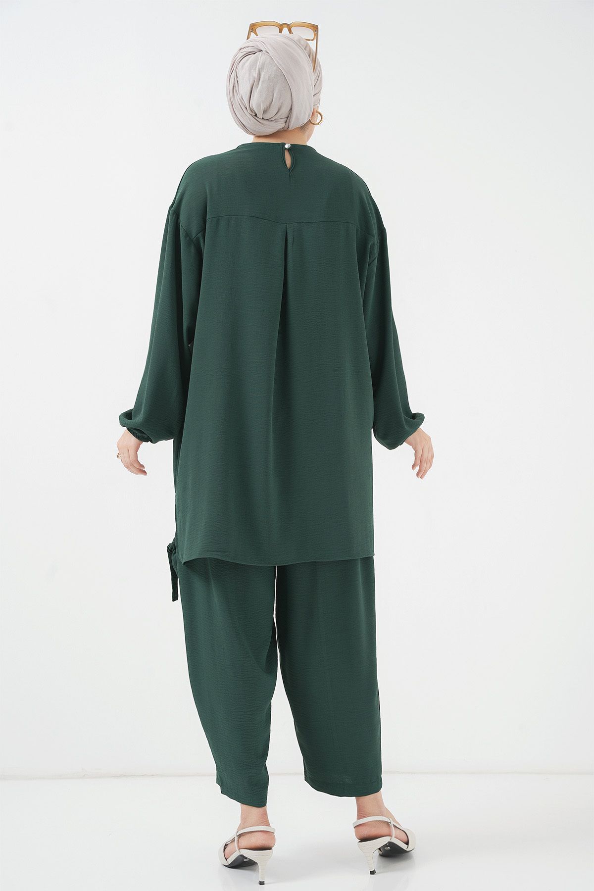 Bigdart-6682 Model Emerald Green Tunic and Pants Set 6