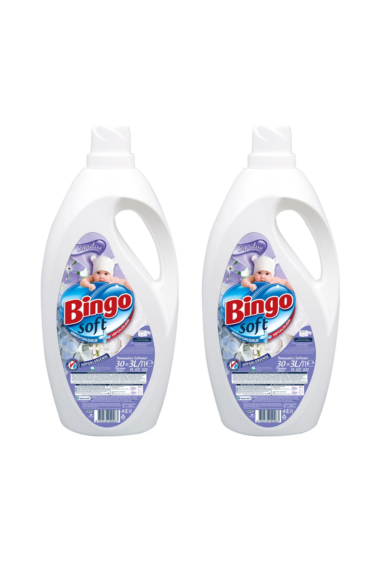 Bingo Soft Sensitive Çamaşır Yumuşatıcısı 3 lt x 2 Adet