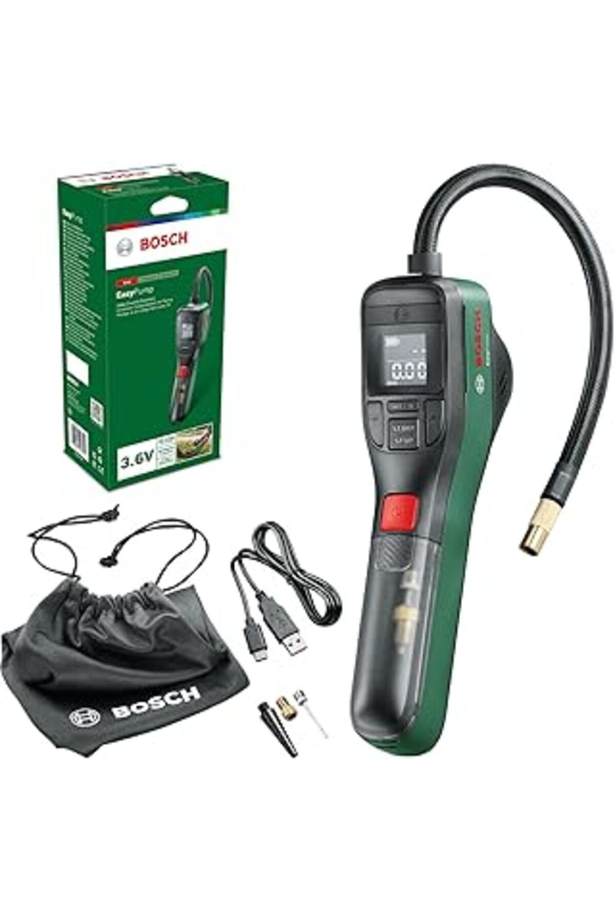 roztomily Home And Garden Easypump Elektrikli Hava Pompası Mini Kompresör, 3.0 Ah Akü, 3.6 V, Otomatik Durdur