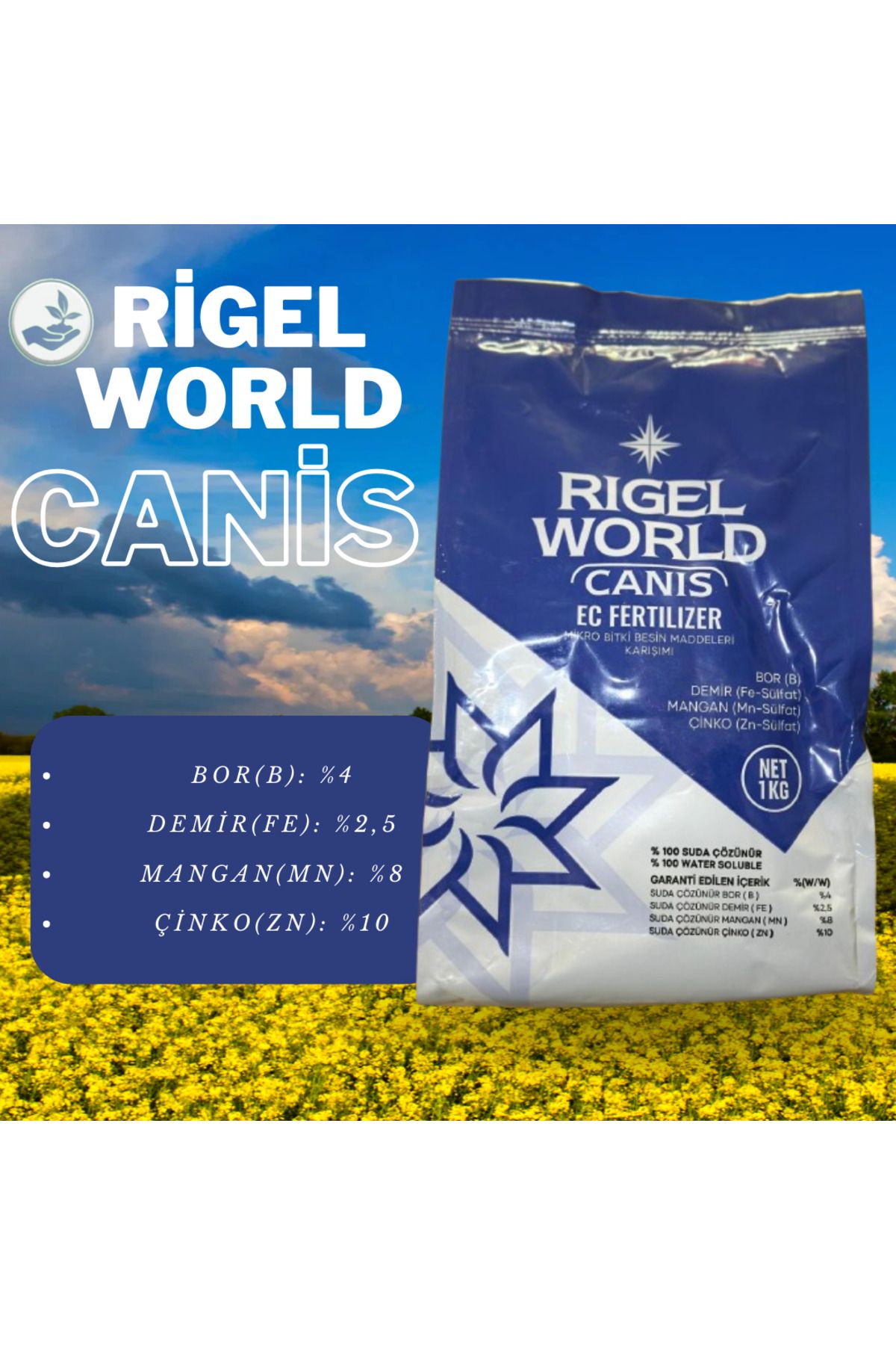 Agroglob Tarım RİGEL WORLD CANİS MİKRO BESİN ELEMENTİ 1KG