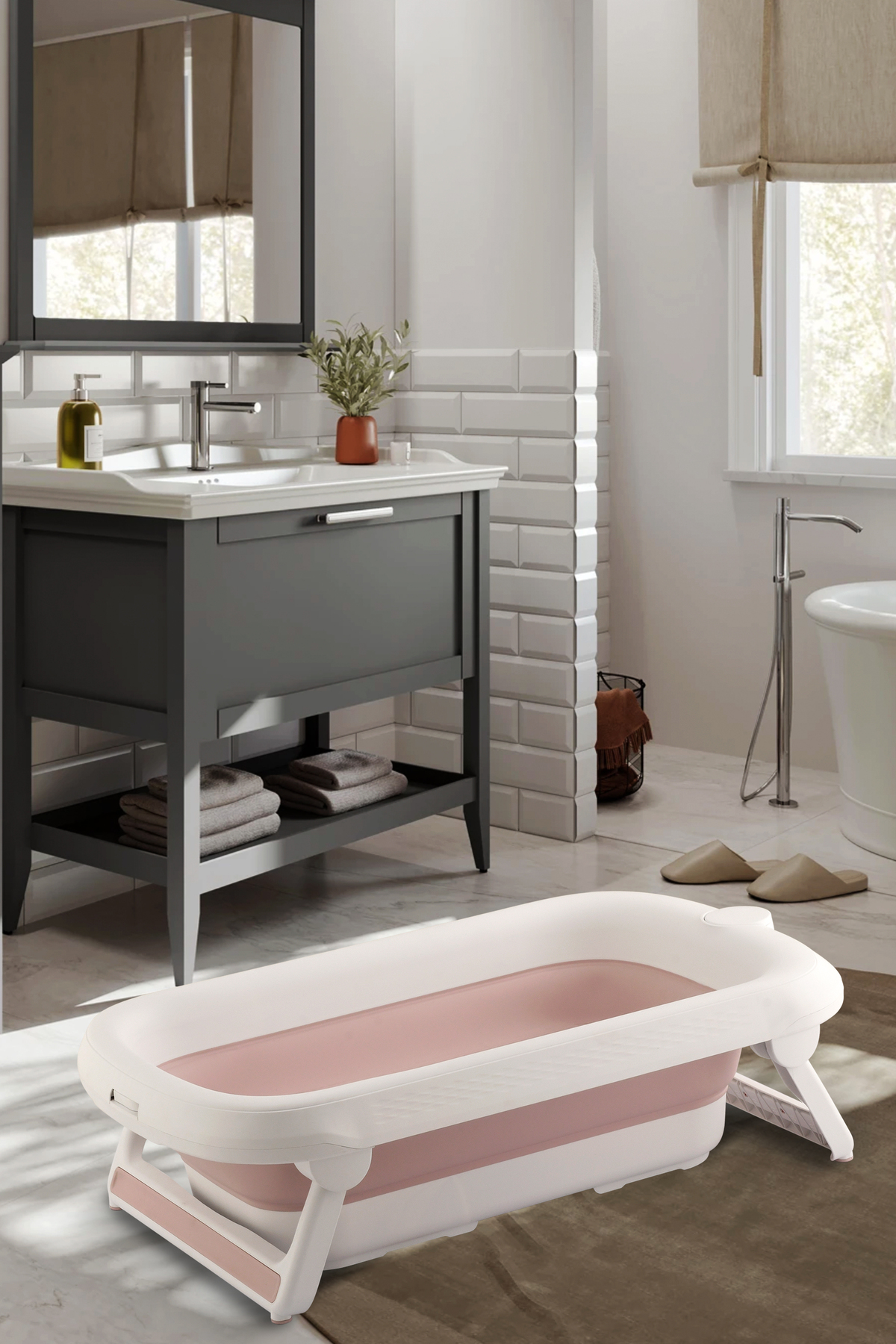 Zuu Baby Bebek Küveti Katlanır Lüks Aqua Nest Pembe 45 Litre fotoğrafı 2 (önizleme)