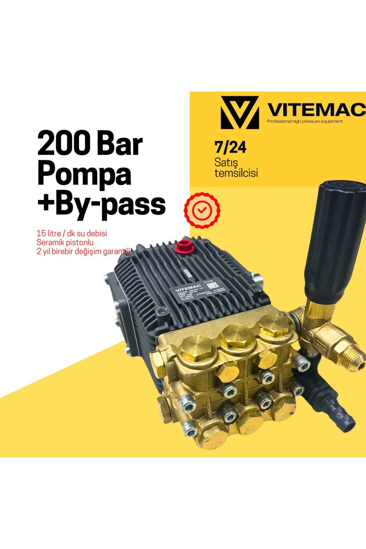 VİTEMAC 200 BAR POMPA + BY -PASS YERLİ POMPA