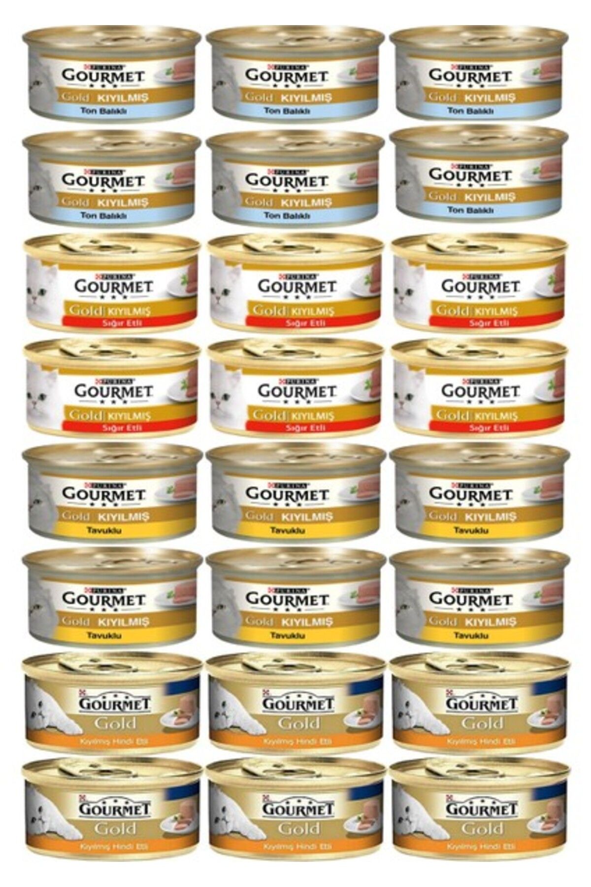 Gourmet Gold Karışık Kıyılmış Konserve Yetişkin Kedi Yaş Maması 24 x 85 G