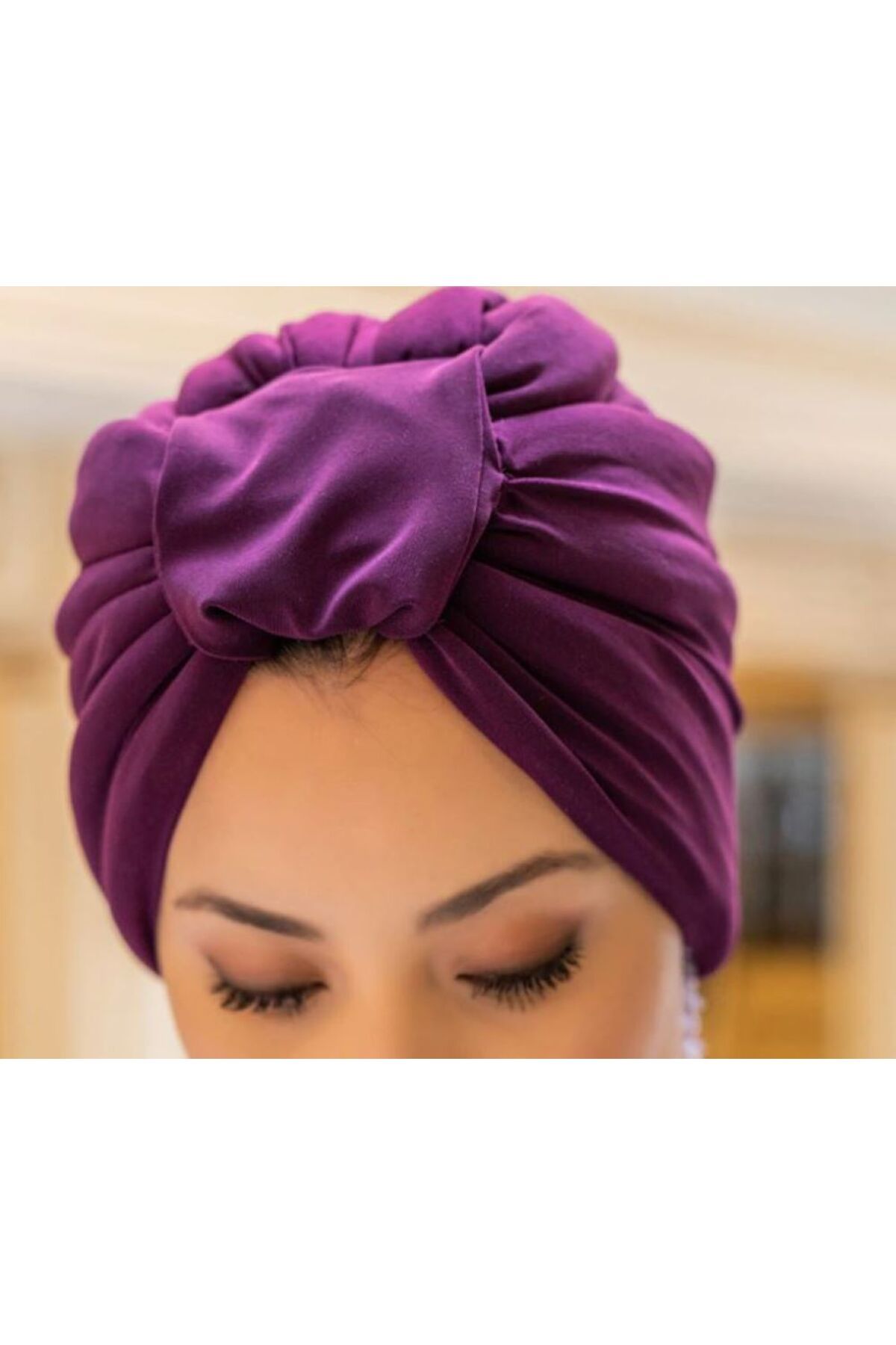 Differenza-Purple Sandy Drawstring Padding Design Bonnet 4