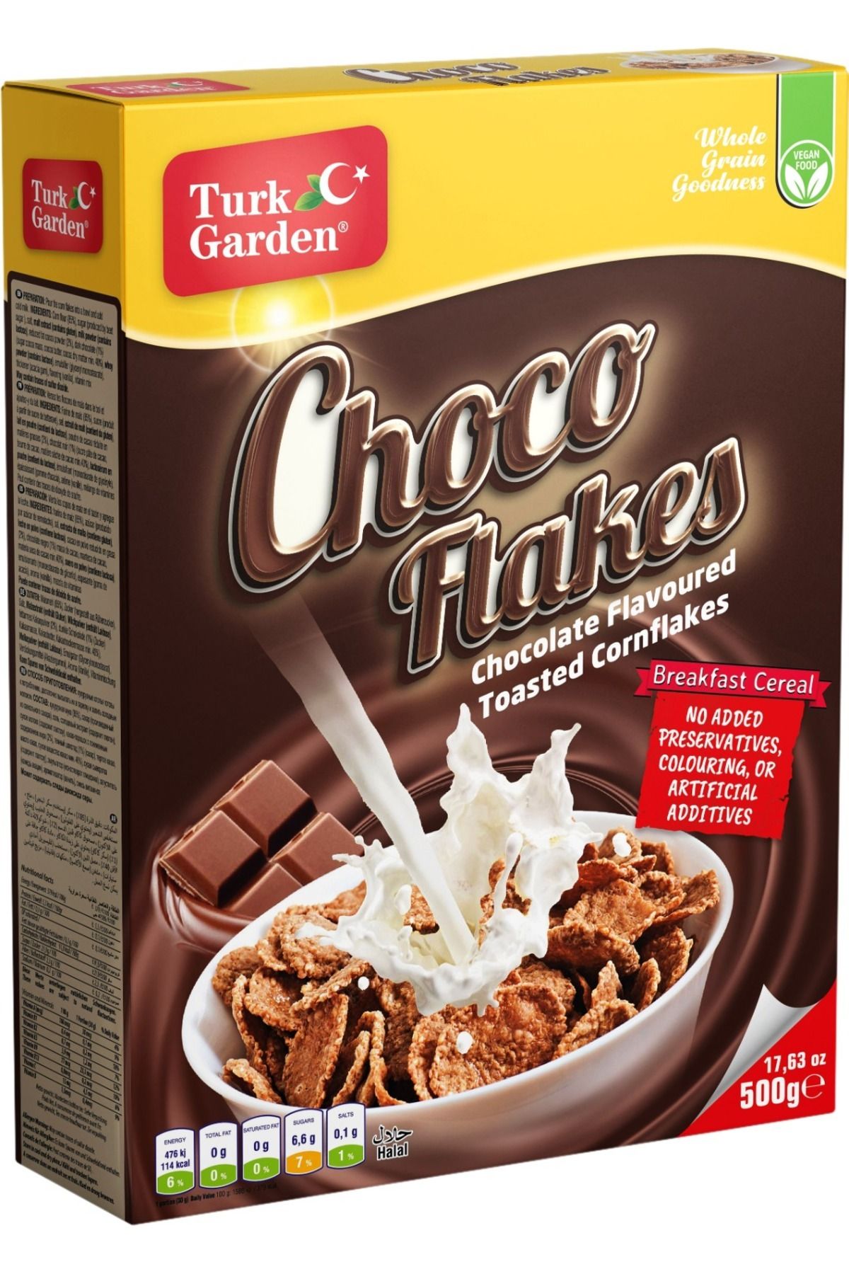 TURK GARDEN Choco Flakes Kakaolu Mısır Gevreği 500 gr Paket