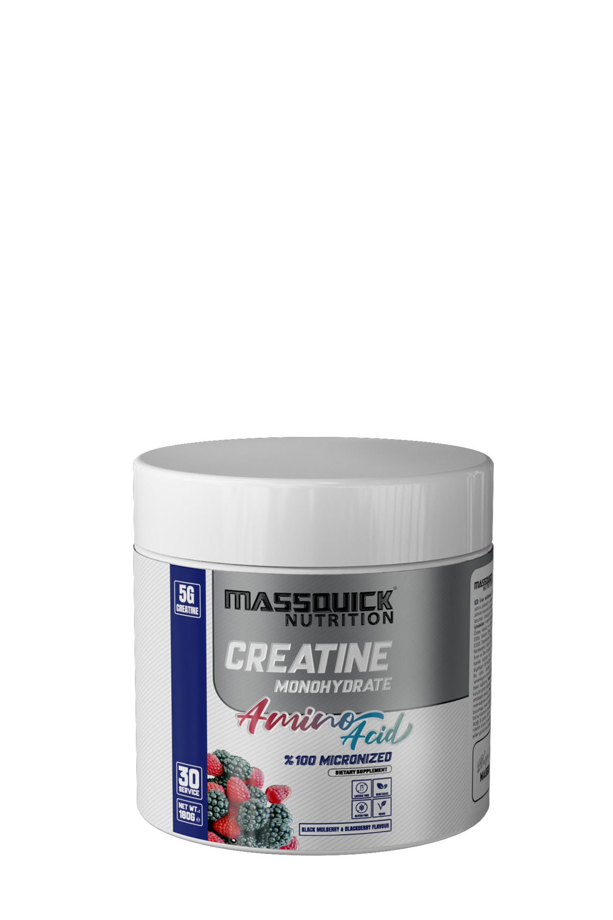 massquick Creatine 180G 30 Servis Karadut Böğürtlen Aromalı