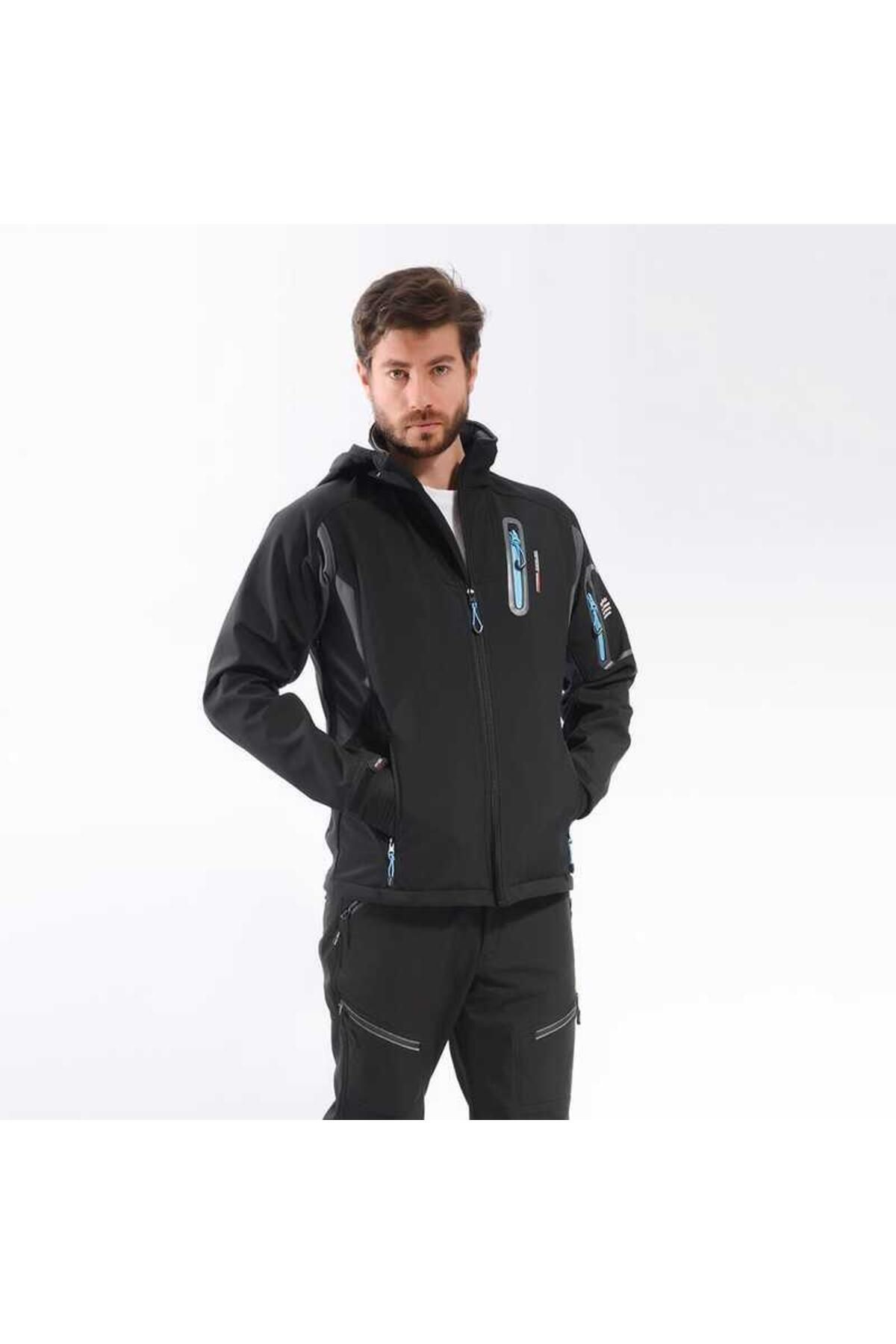 Freecamp-Eagle Softshell Jacket-black-blue 3