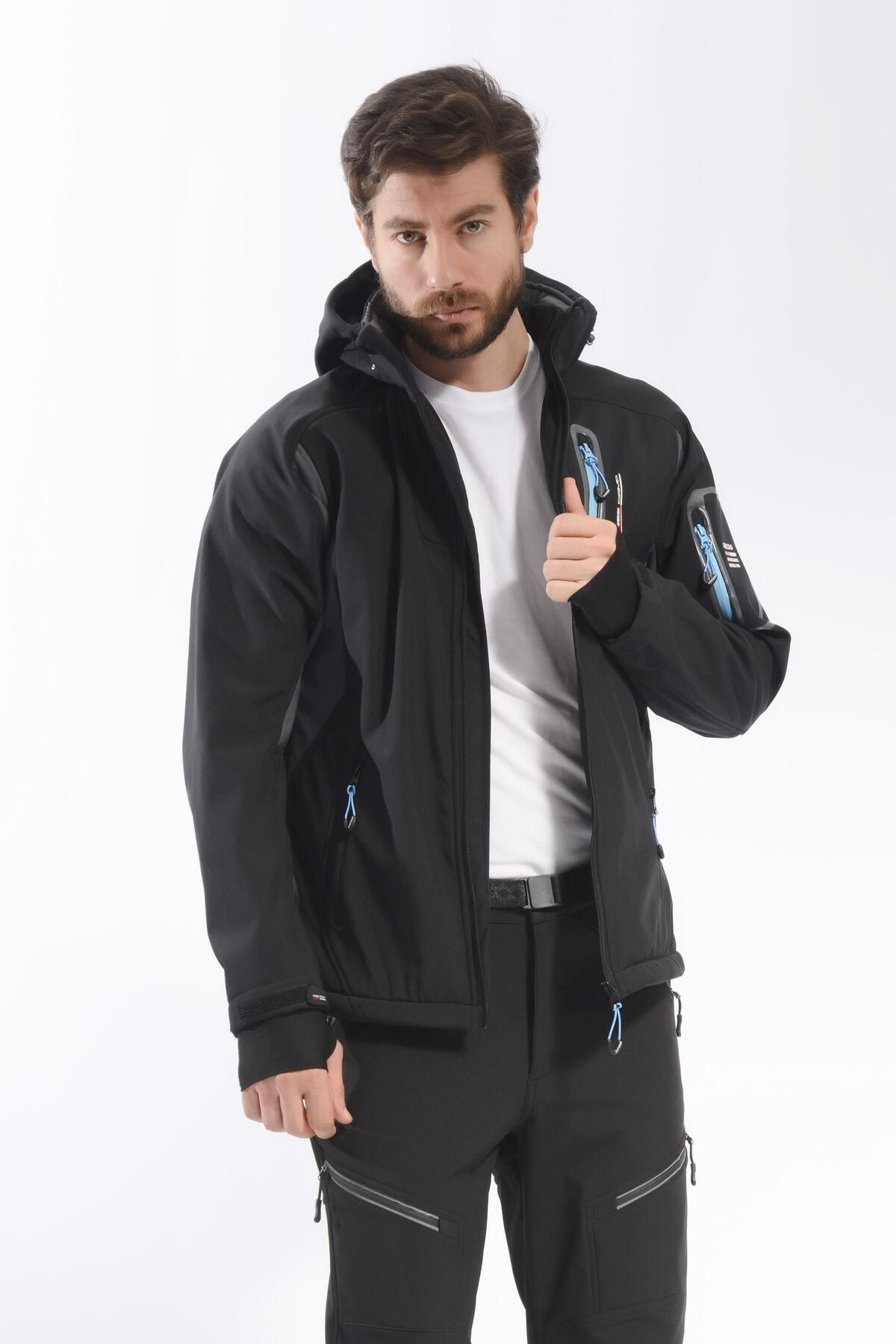 Freecamp-Eagle Softshell Jacket-black-blue 1