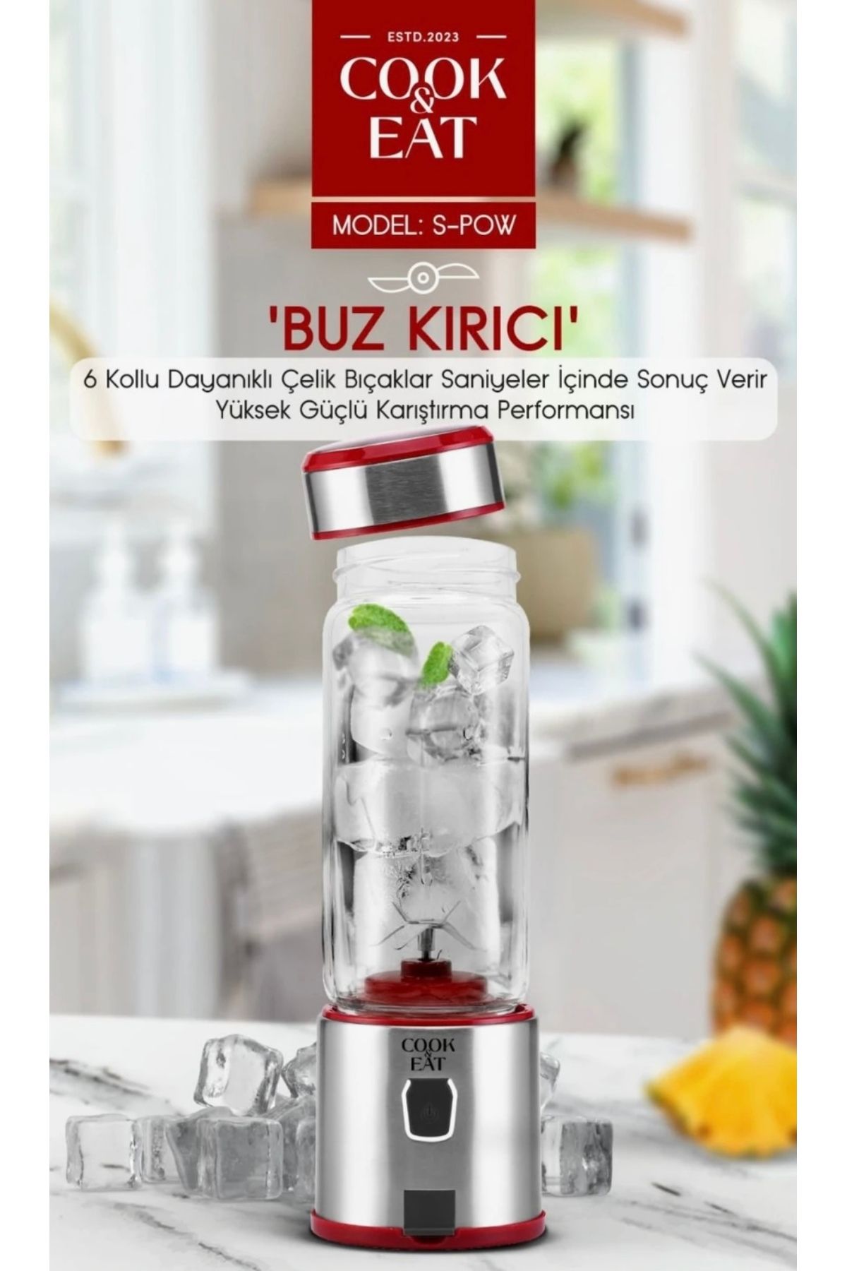 Home Taşınabilir Şarjlı Buz Kırıcı,Smoothie ,Bebek Mama Karıştırıcı El Blender