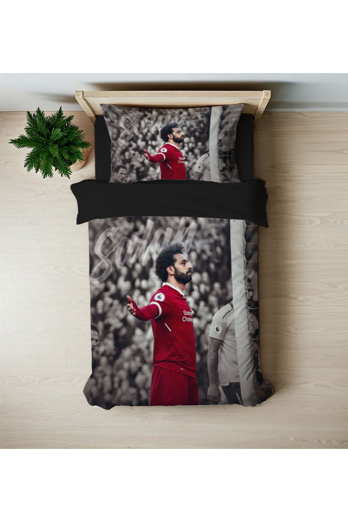 hediyechy GİFT DUVET COVER  SALAH   3D BASKILI Tek Kişilik Nevresim Takımı