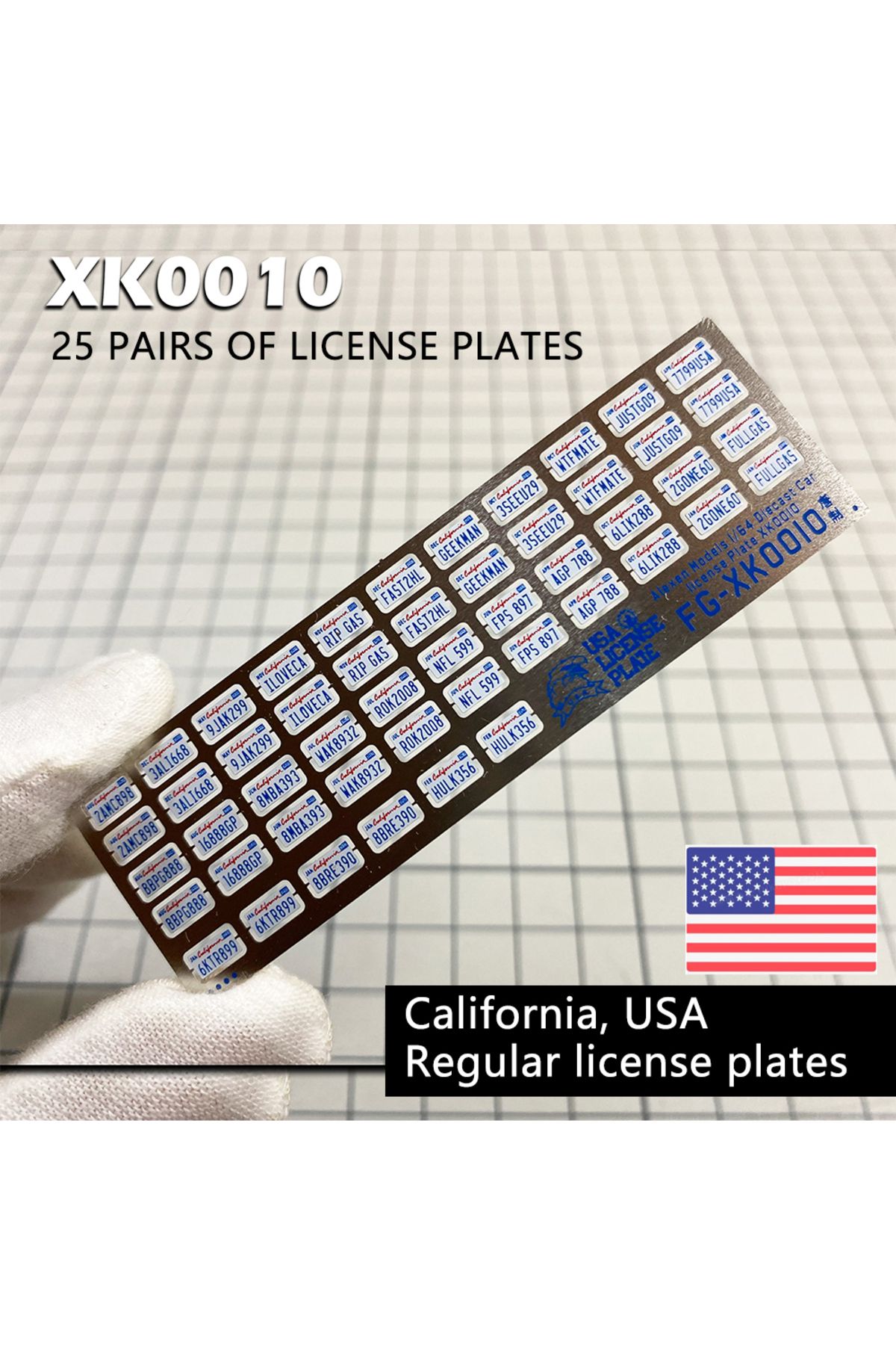 Choice-Xk0010 1/64 Metal Car License Plate Number Lightning Tribe Car Model Building Tools For Initial-d Mo 1