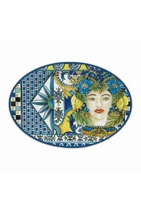 Baci Milano Sicily Oval Servis Tabağı 51 Cm X 35,5 Cm Mavi 000001000161387001