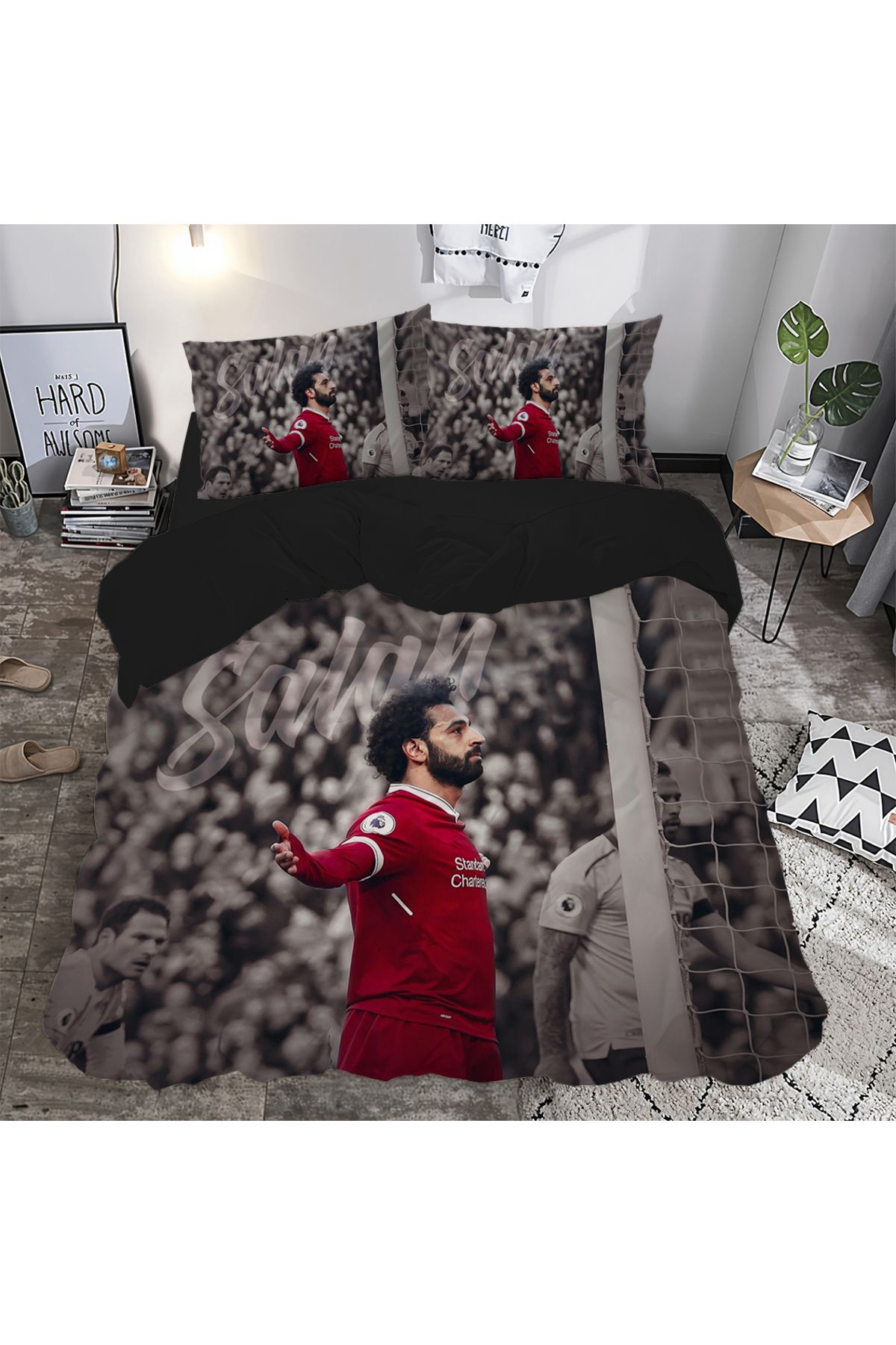 hediyechy GİFT DUVET COVER  SALAH  Temalı 3d Baskılı Çift Kişilik Nevresim Takımı