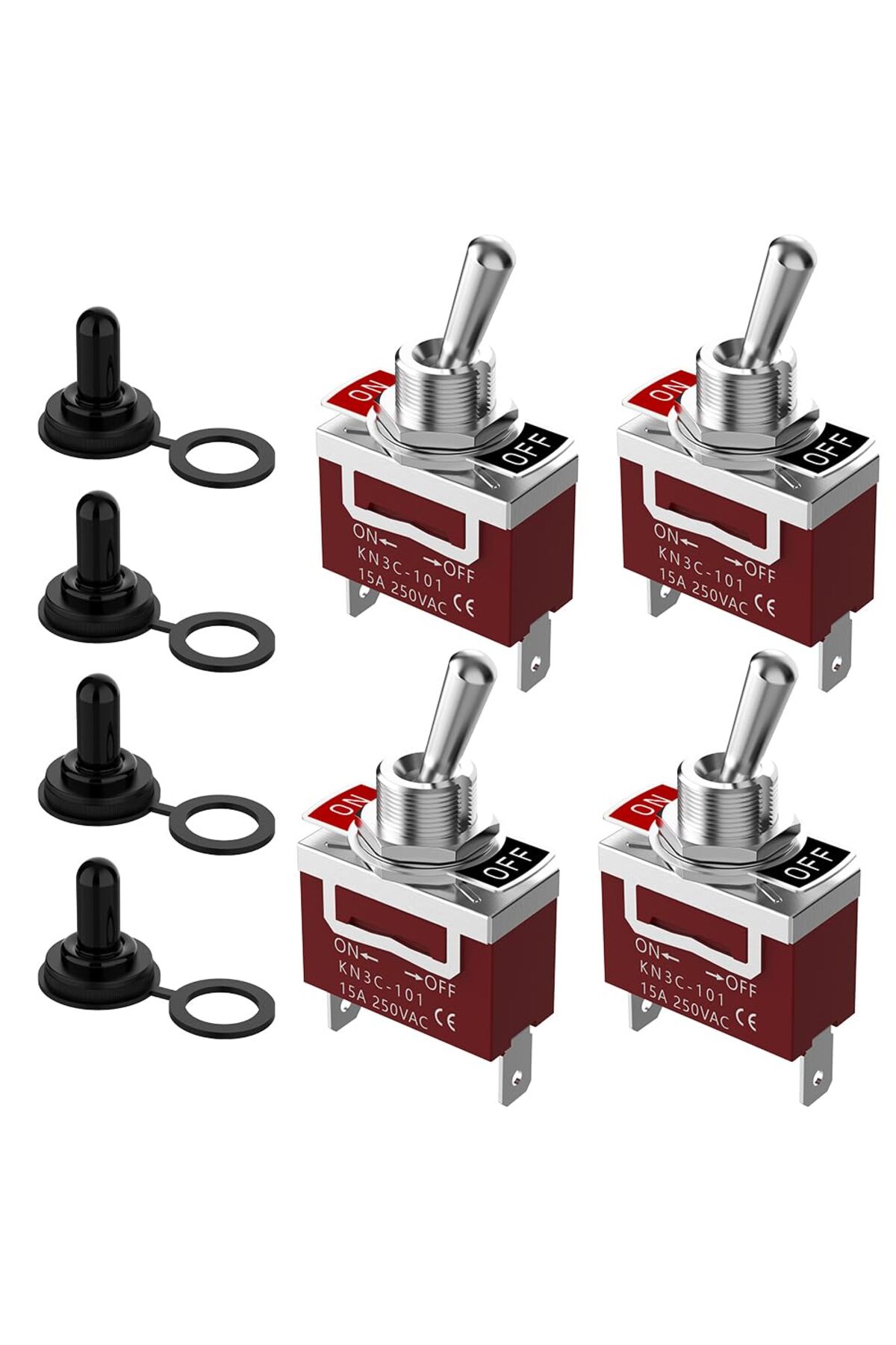 Choice 4pcs 4Pcs Marine Waterproof Toggle Switch 12V DC 30A Heavy Duty ...