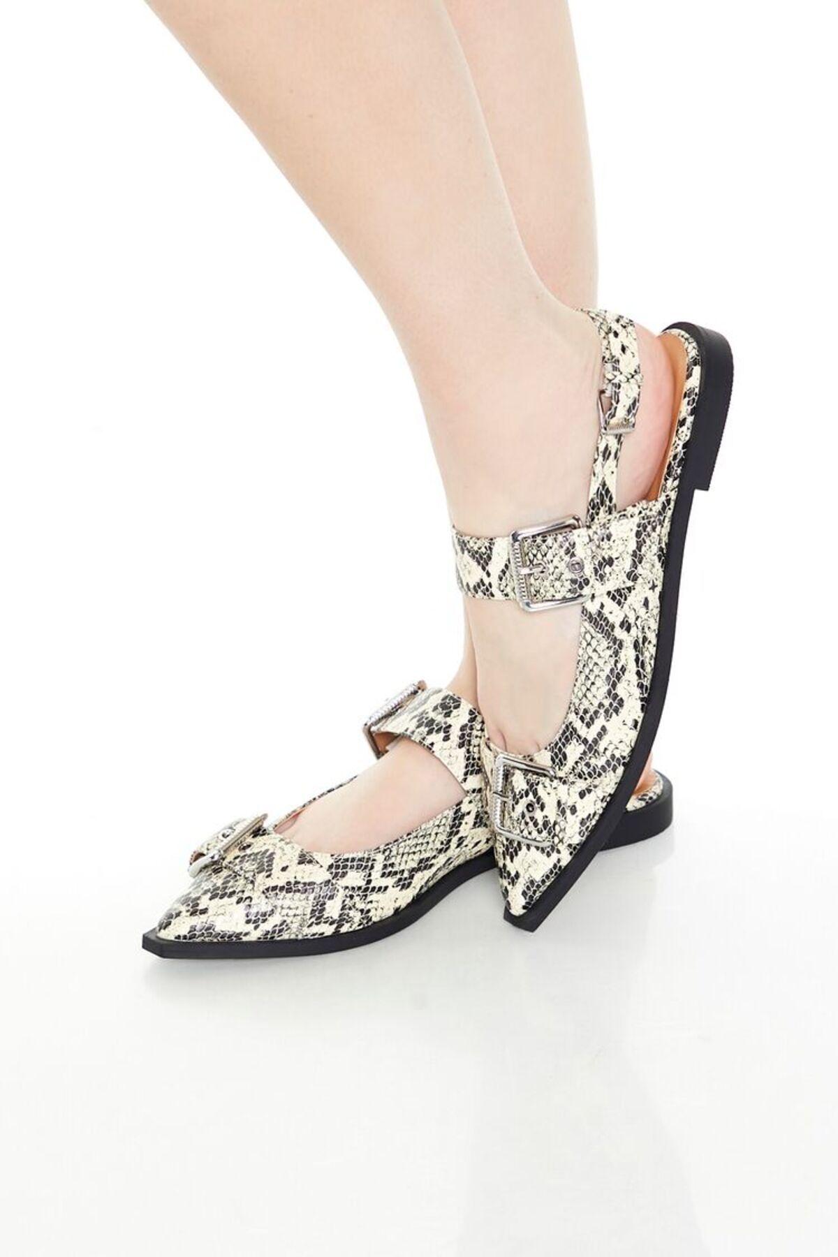 Forever 21 Tokalı Yılan Desenli Slingback Ayakkabı