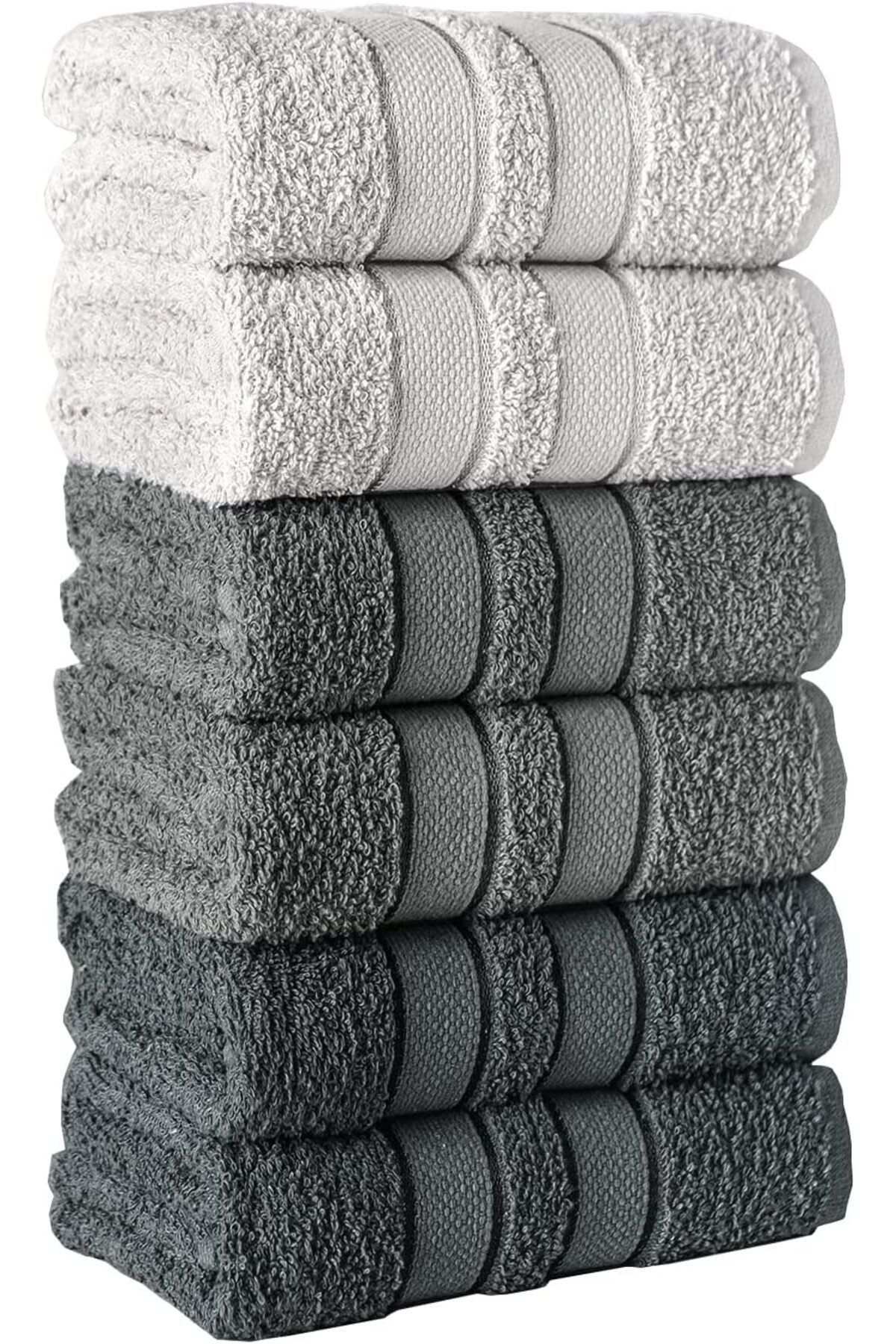 STOREMAX lvnmblya Home Lia Üç Renkli El-Yüz Havlusu,6'lı Paket, 6 Parça 50x85, Yumuşak ve Emici, Premiu