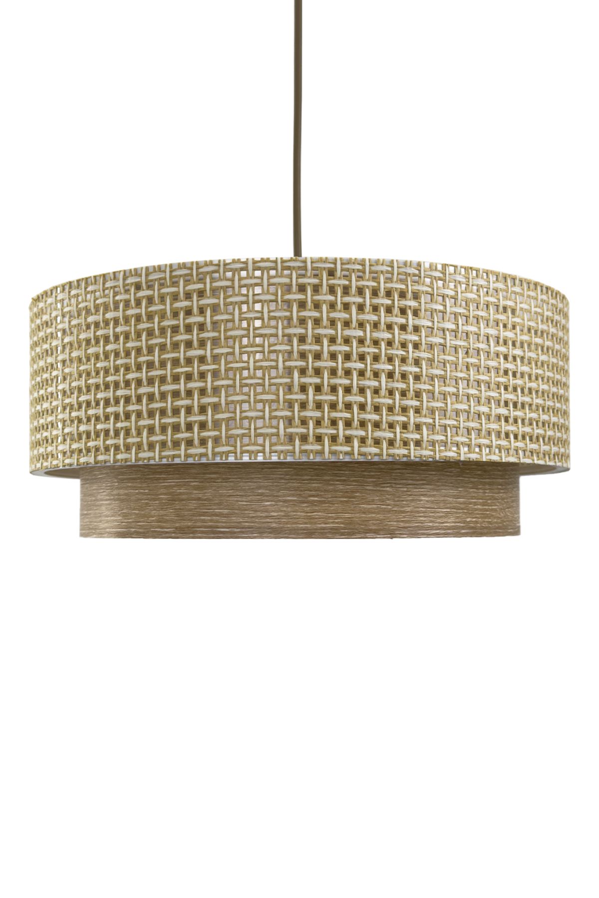 Vivido Home-Wicker Cream Wooden Patterned Chandelier 3