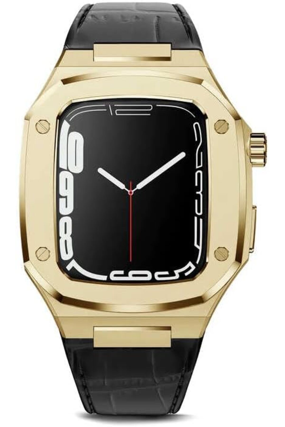 STOREMAX shopwave  İle Uyumlu Watch 7 45mm KRD-67 Kordon Siyah-Gold HTCshop 1005813