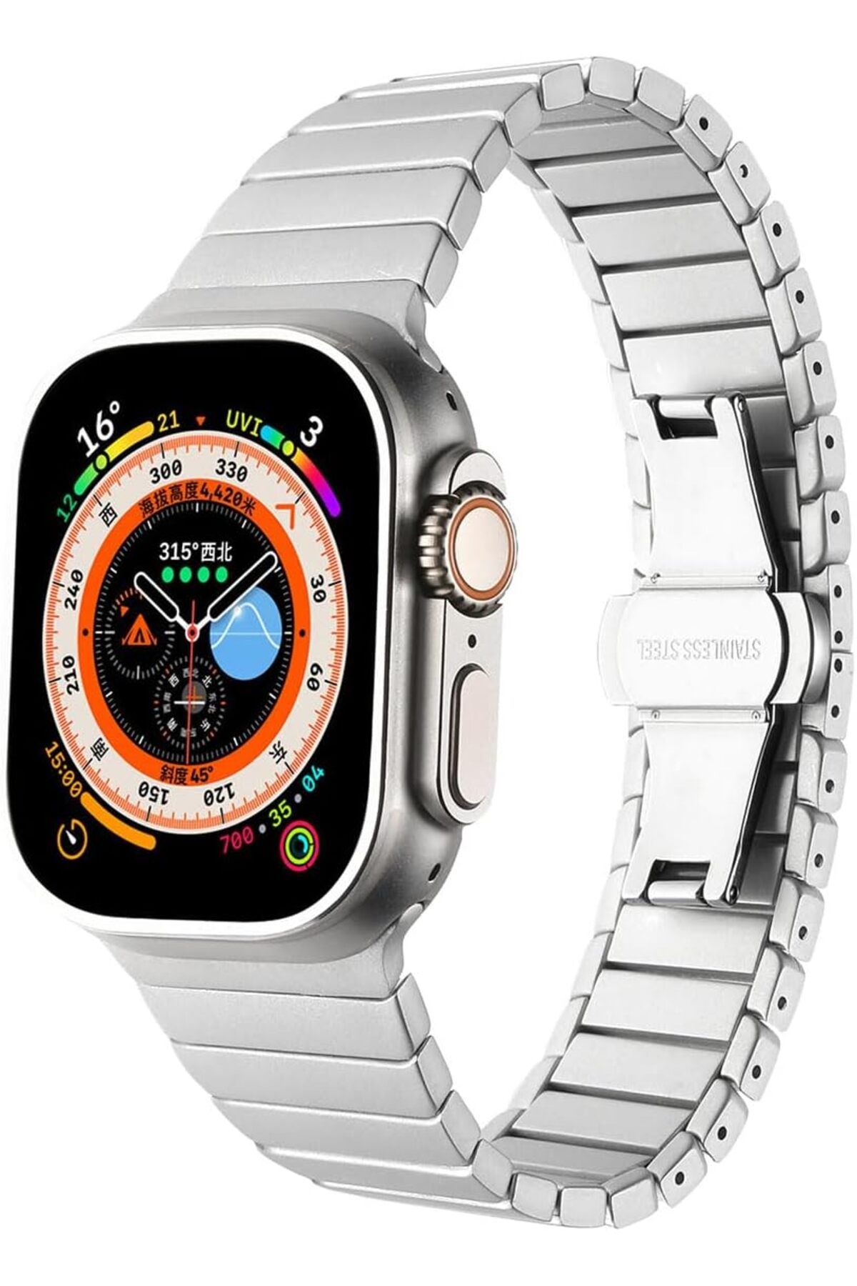 STOREMAX sivtcrt  İle Uyumlu Watch 38mm/40mm Kordon KRD-79 Metal Strap Kayış Gri Yeni Modern 1053