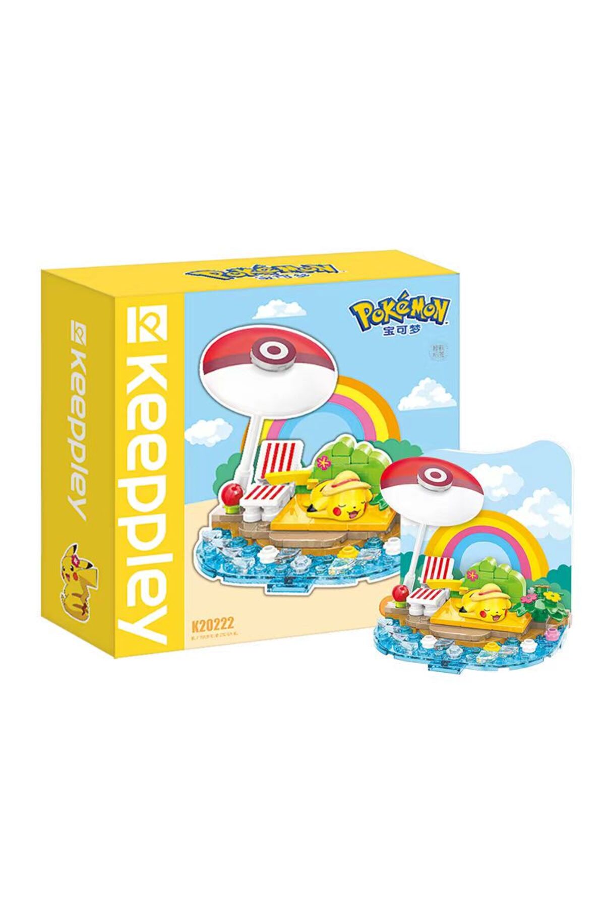 باکس K20222 مجموعه اسباب‌بازی‌های مدل بلوک‌های ساختمانی مونتاژشده انیمه اصلی پوکمون پیکachu