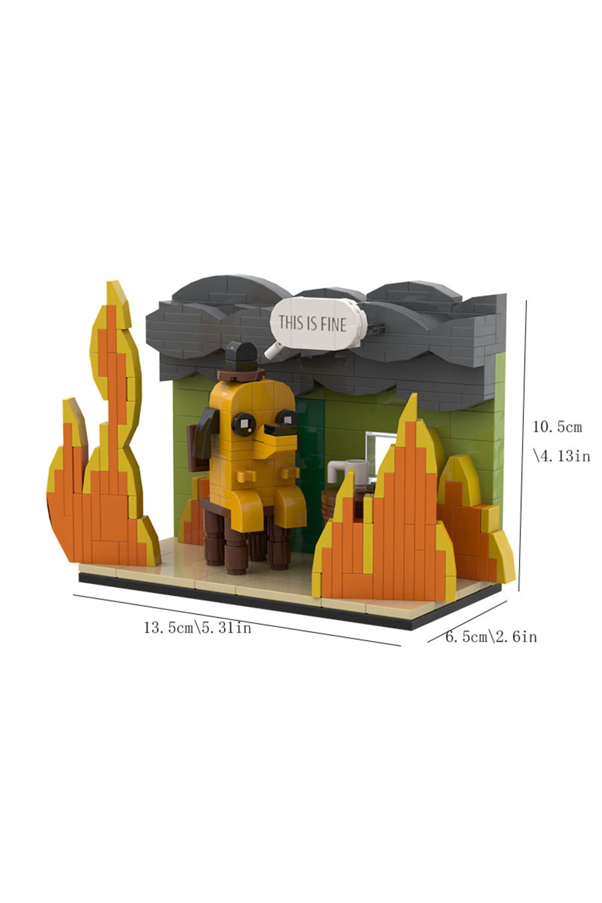 Choice-Paper Instruction No Box 299pc Moc This Is Fine Dog Building Block Kit Cartoon Fire Meme Vignette Ho 3