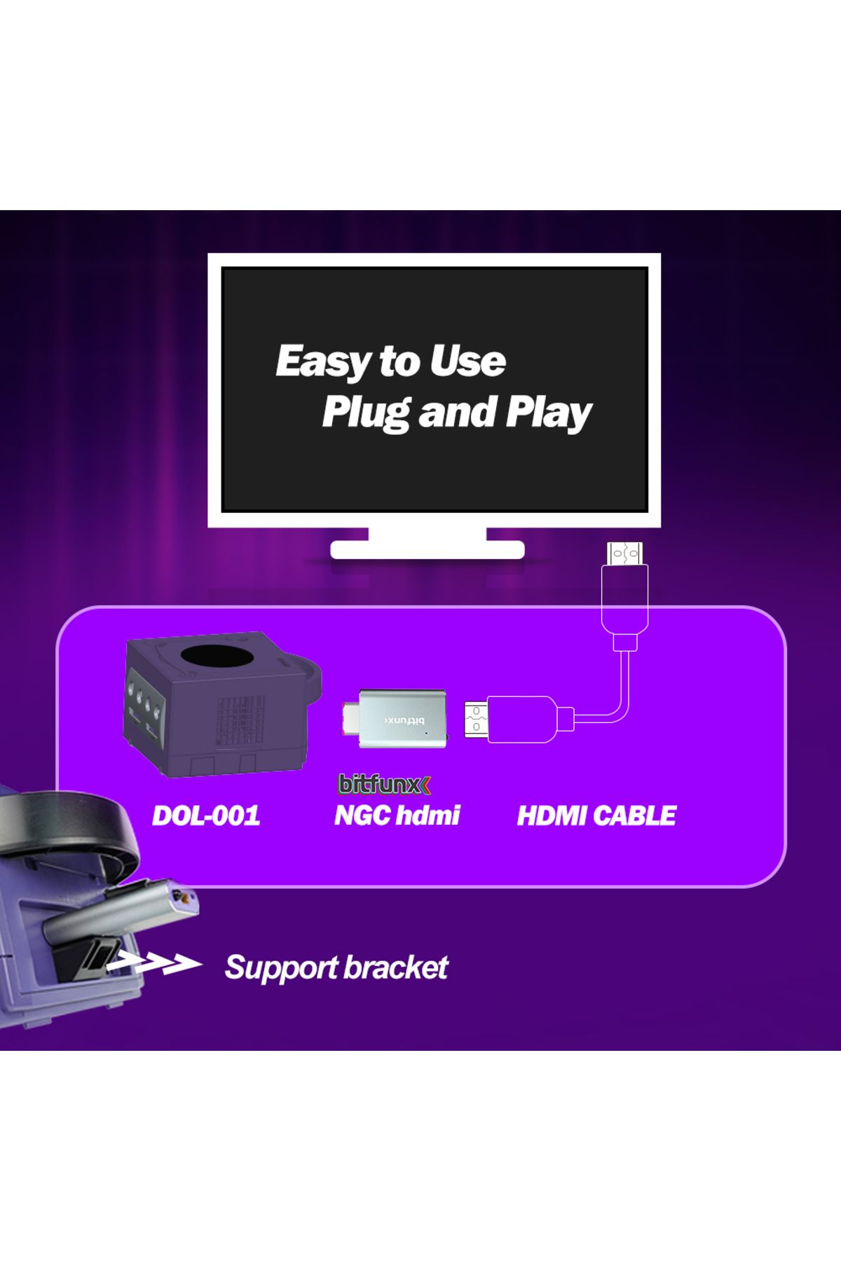Choice-Bitfunx GC Video HDMI Adapter Digital AV to HDMI GC2HDMI for Nintendo Gamecube NGC DOL-001 Game C... 4