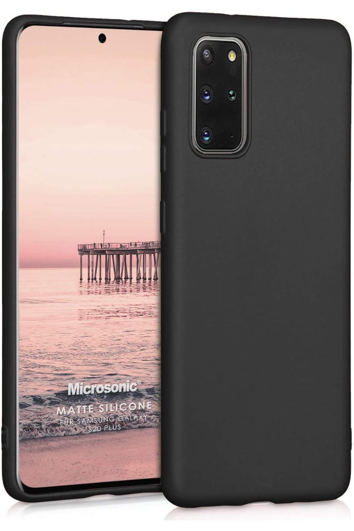 STOREMAX lbstorex Matte Silicone Galaxy S20 Plus için Kılıf Siyah [Galaxy S20 Plus ile Uyumlu Kılıf - S
