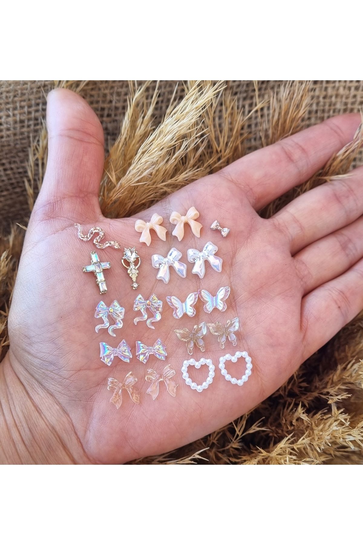 one cat charm Tırnak Charm Tırnak Süsleme Nail Art 20 Adet Karışık Set