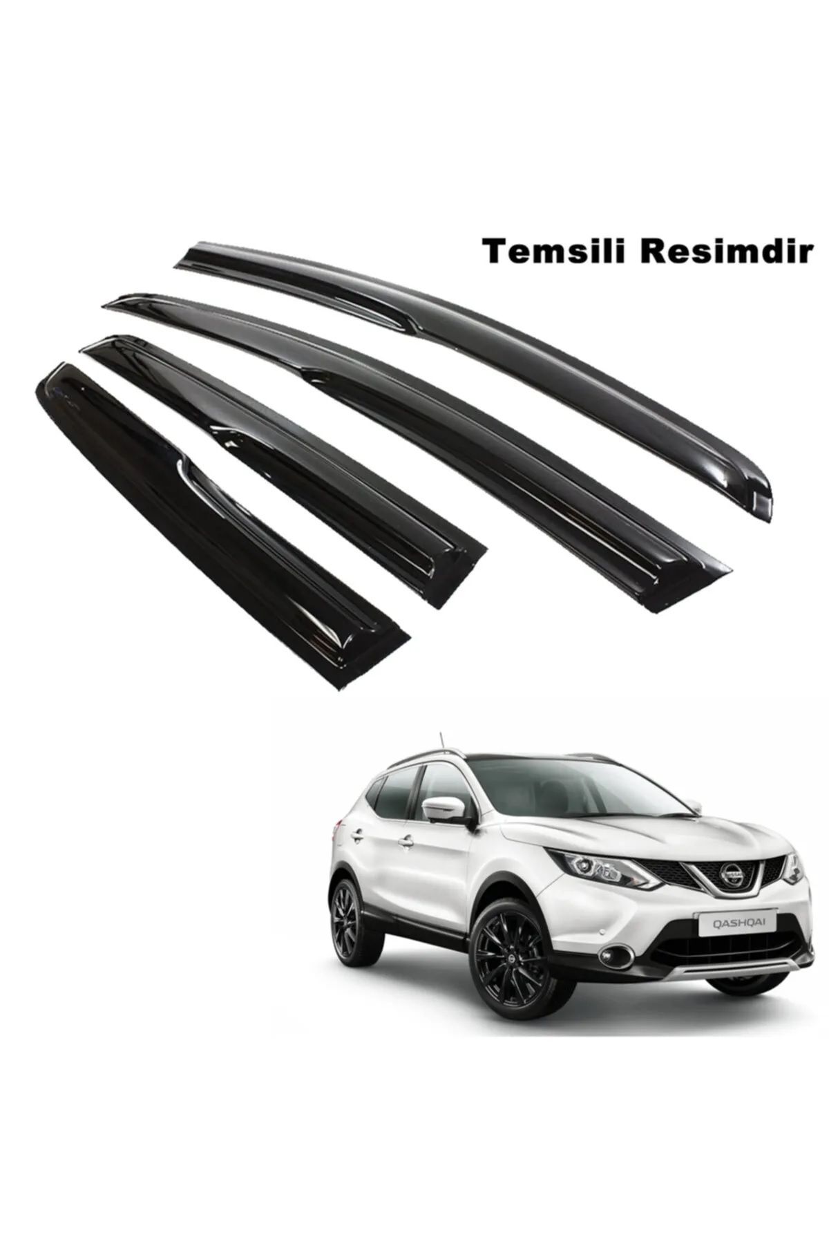 ENGAKSESUAR Hyundai Qashqai 2015 - 2019 Parlak Siyah Mügen Cam Rüzgarlığı Hyundai Qashqai  Tüm Kasalar 4 Lü Set