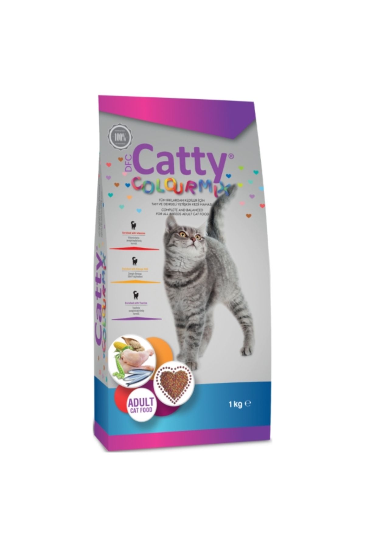 AquaHome Catty Color Mix Tavuklu Yetişkin Kedi Maması 1 Kg