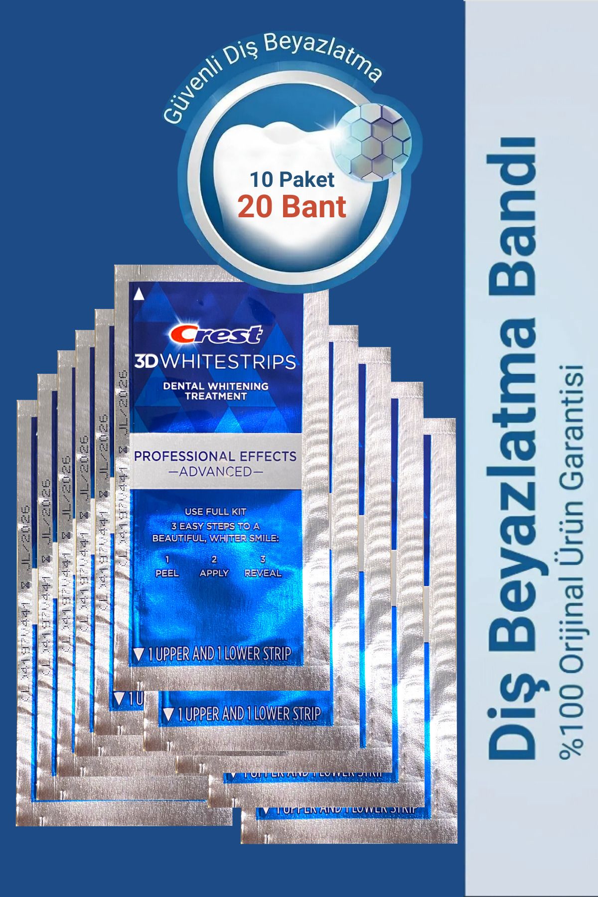 CREST 3d Whitestrips Professional Effects Advanced (10 Paket / 20 Bant)