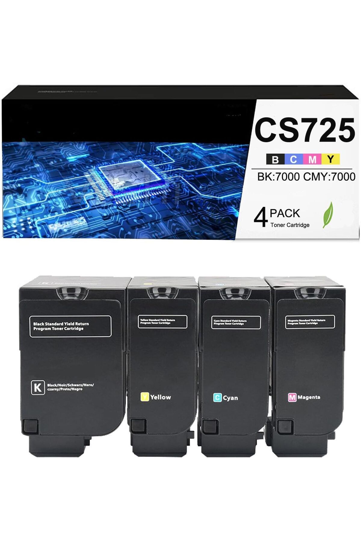 Lexmark MUADİL CS720dteCX725de CX725dhe CS725dte Printer 74C20C0 74C20K0 74C20M0 74C20Y0 SET